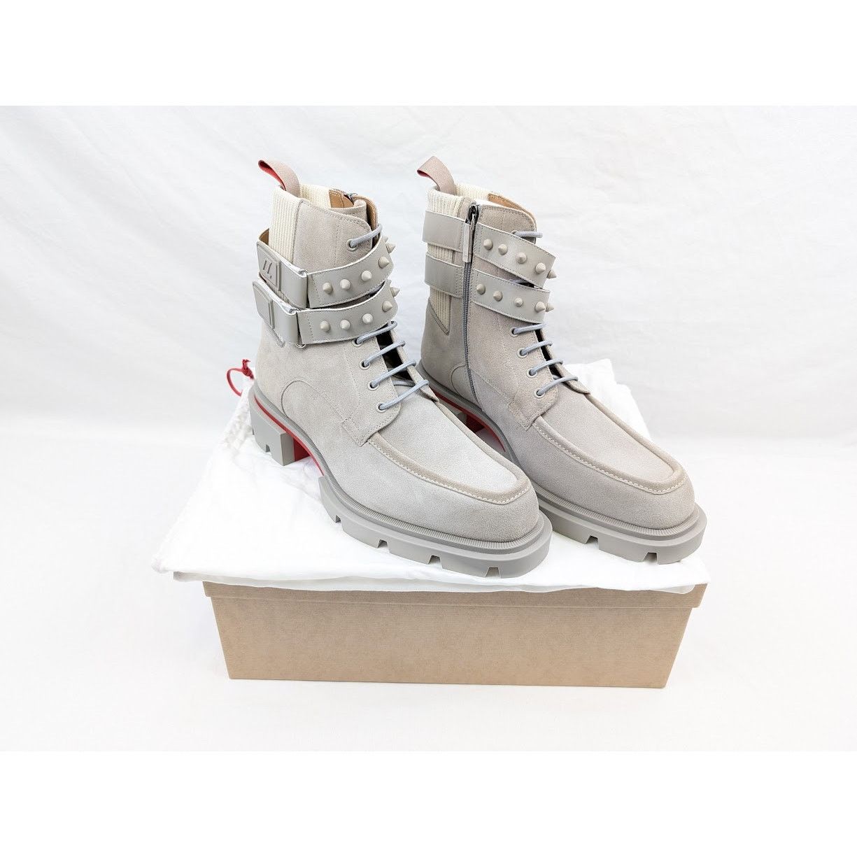 Christian Louboutin o1rshd1 Calf Our Fight Flat Boots in Goose Size US 10 / EU 43 - 22 Thumbnail