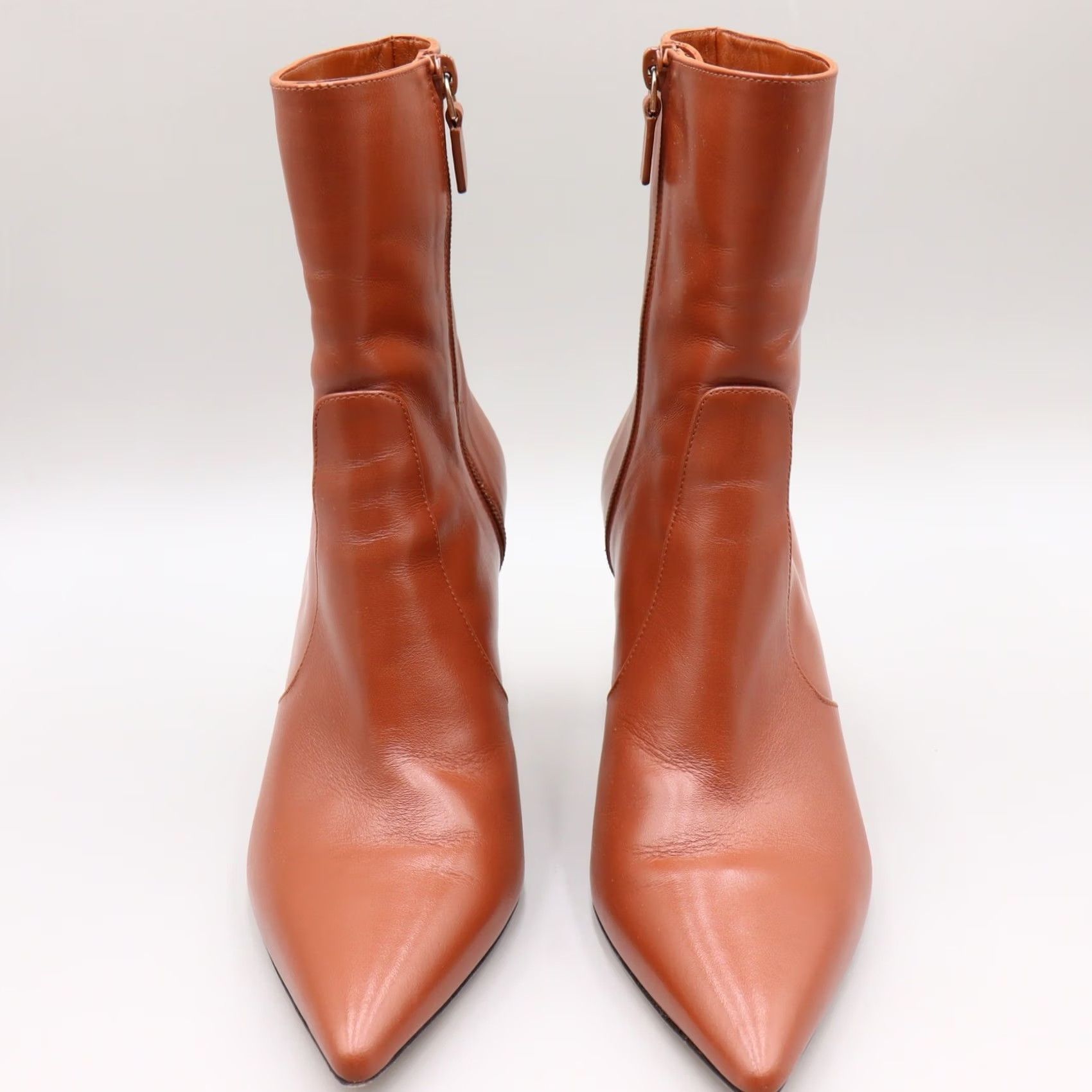 Stuart Weitzman Stuart Weitzman Vinnie Zip Bootie Womens 8.5B Cognac Brown Leather Size US 9 / IT 39 - 2 Thumbnail