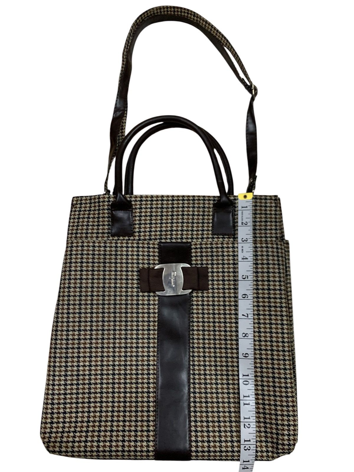 Salvatore Ferragamo Salvatore Ferragamo houndstooth tote bag 2 way Size ONE SIZE - 6 Thumbnail