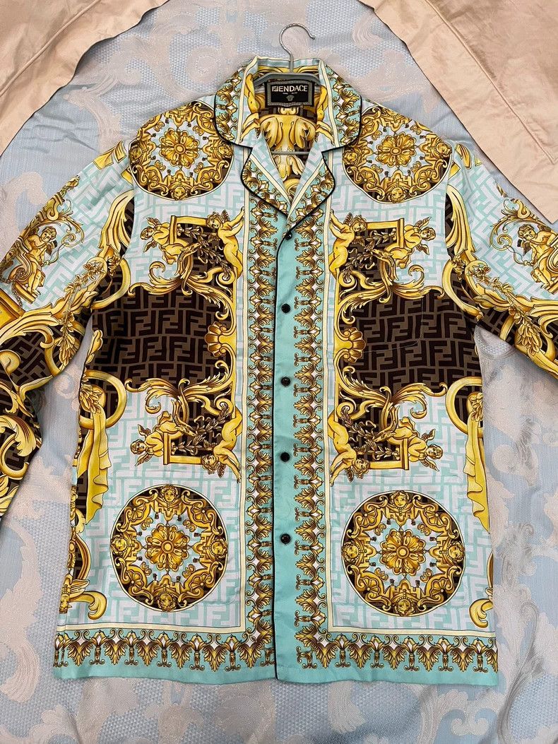 Versace Versace Mulberry silk shirt Size US XL / EU 56 / 4 - 2 Thumbnail