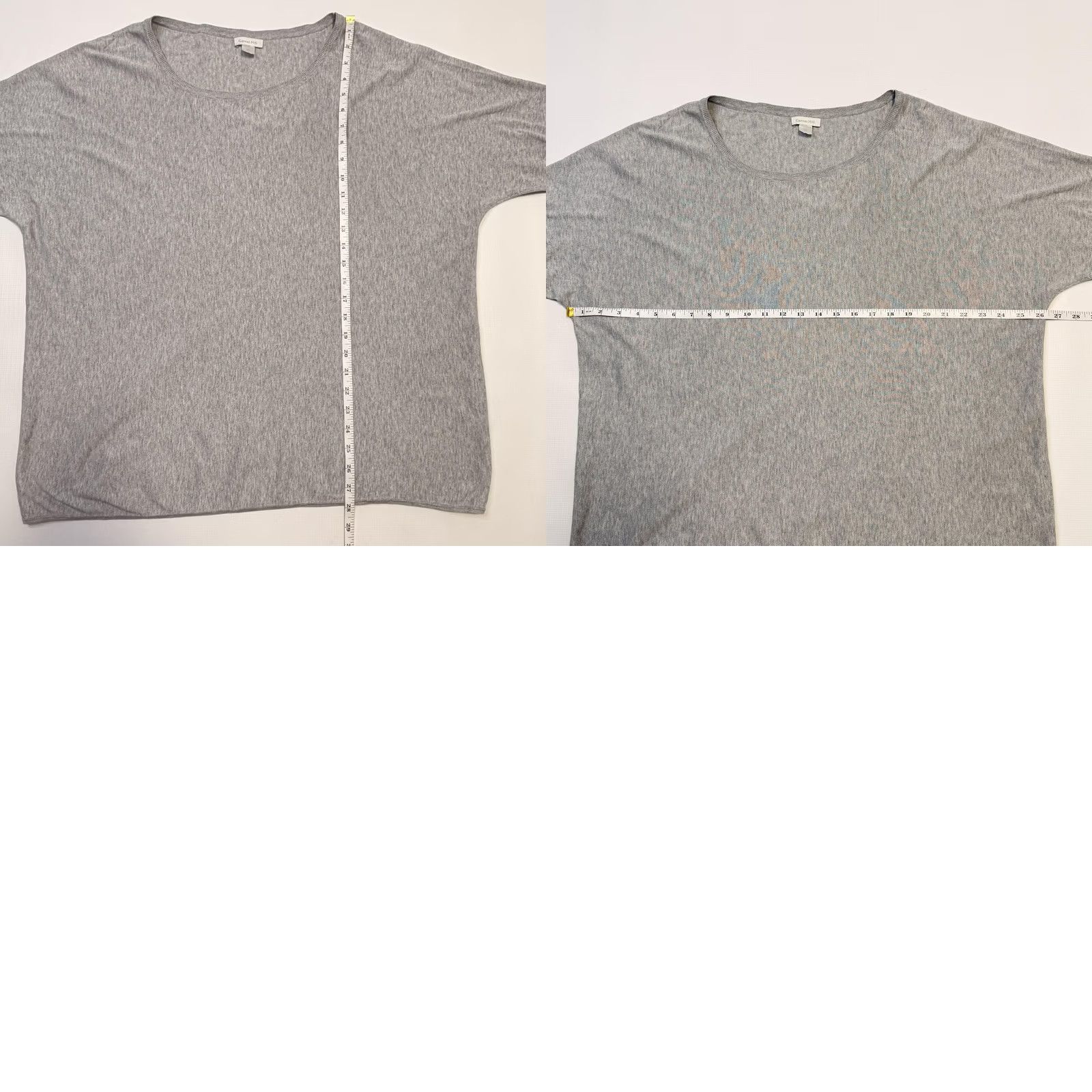 Vintage Garnet Hill Womens Sweater Tunic 3/4 Sleeve Boat Neck Silk Cotton Gray Medium Size M / US 6-8 / IT 42-44 - 8 Thumbnail