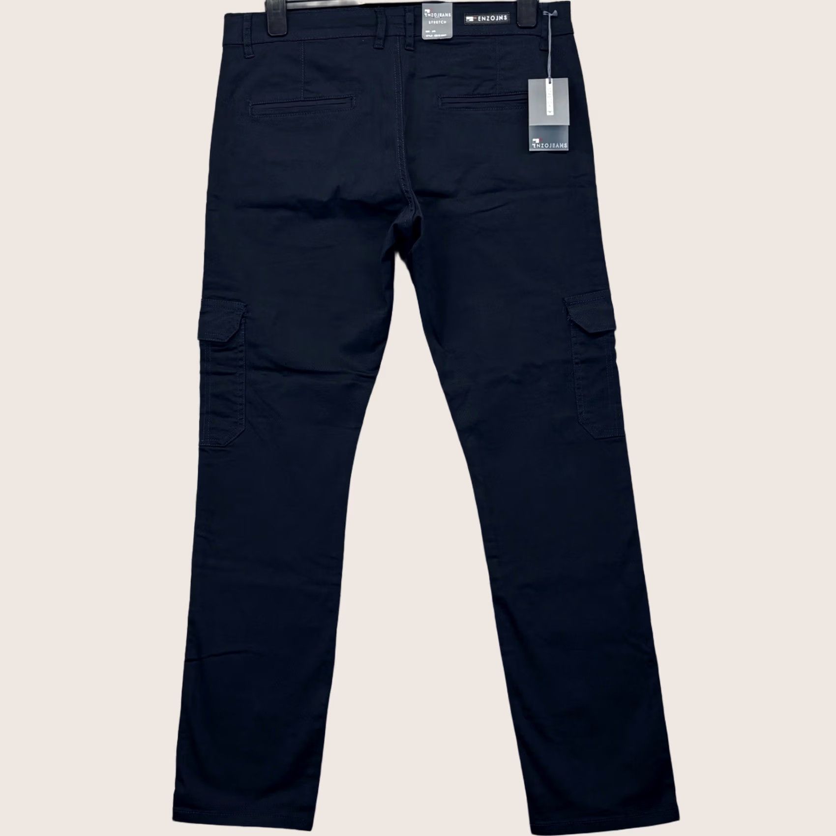 Kenzo Enzo Bryce Stretch Cargo Navy Blue Pants Mens 34R BNWT Slim Tapered Cargo Pocket Cotton Lycra Shirt? Size US 34 / EU 50 - 1 Thumbnail