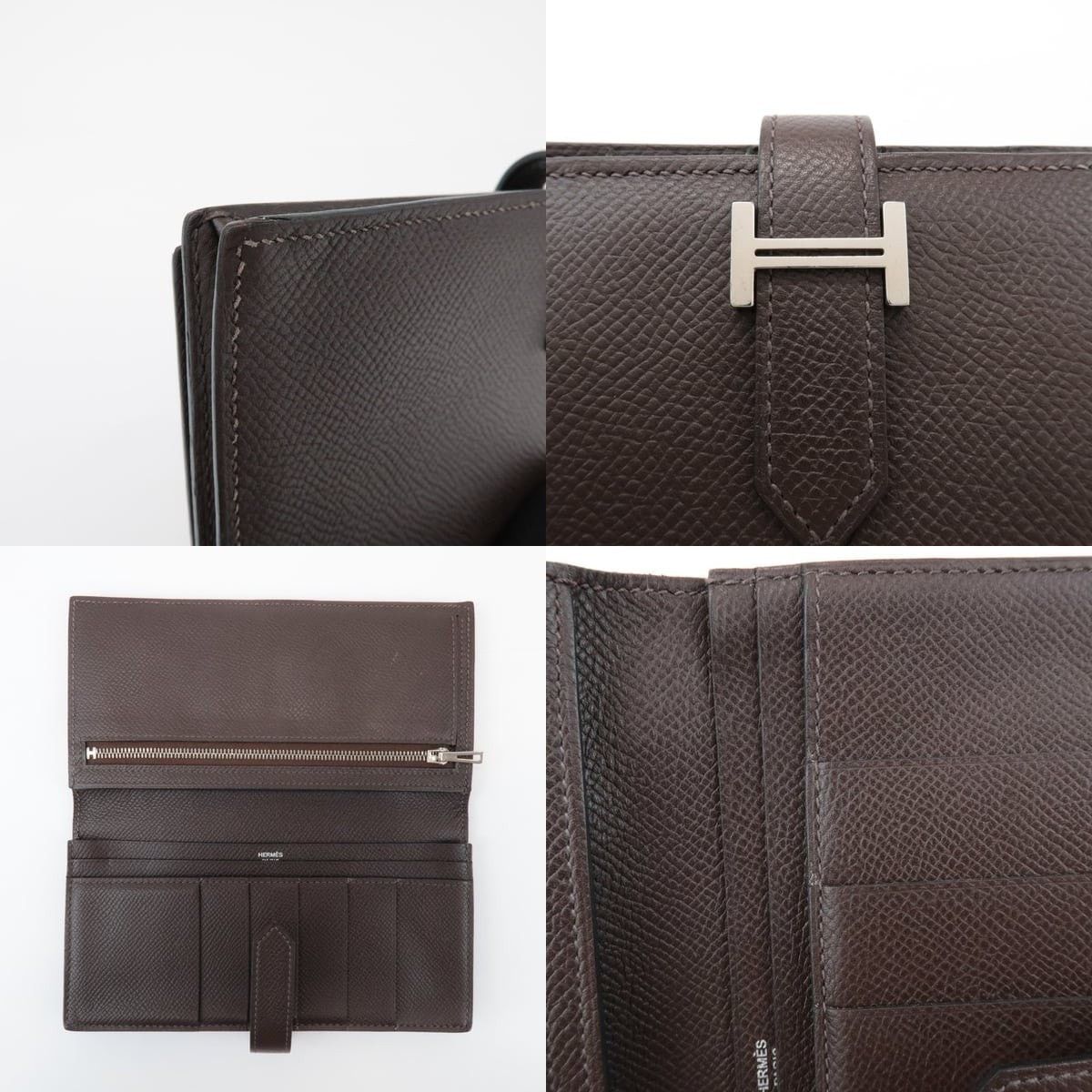 Hermes Hermes Barn Soufflet Long Wallet Epsom Leather Brown Size ONE SIZE - 5 Thumbnail