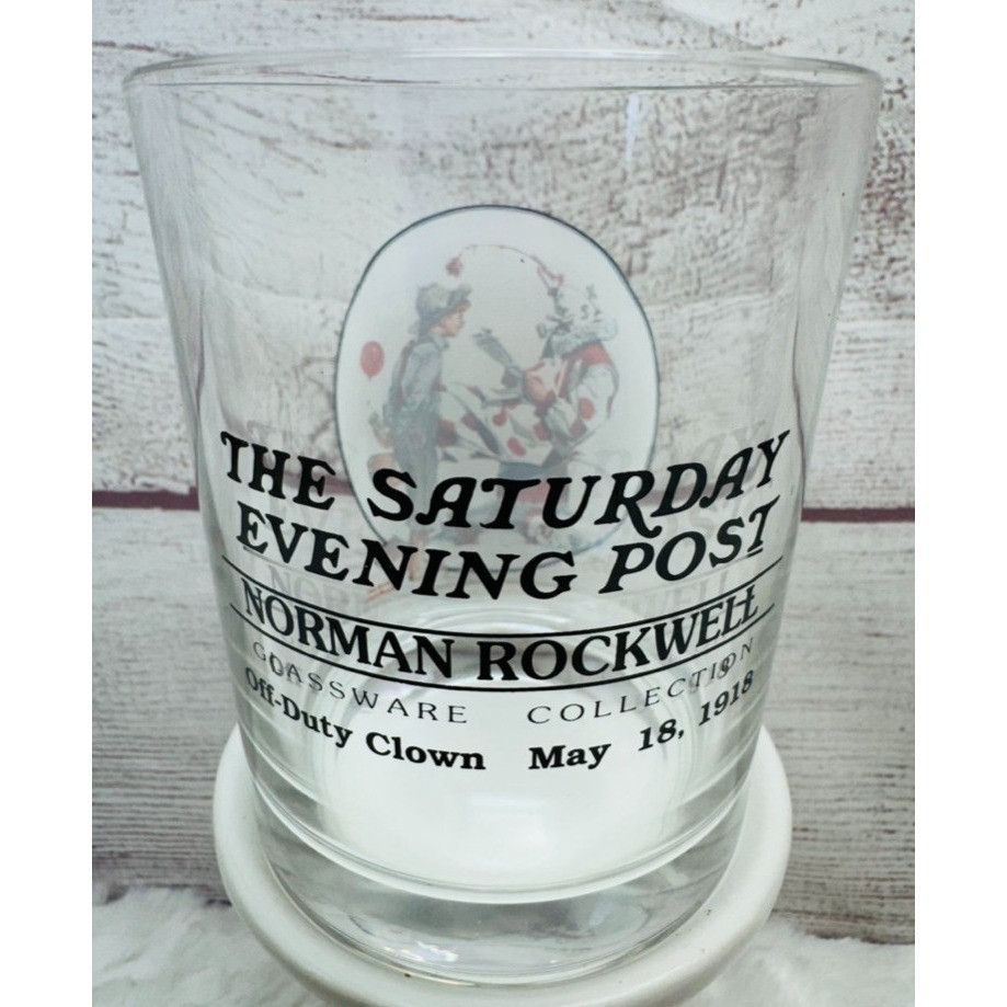 Other Norman Rockwell Saturday Evening Post "OFF-DUTY CLOWN" Glass Size ONE SIZE - 2 Thumbnail