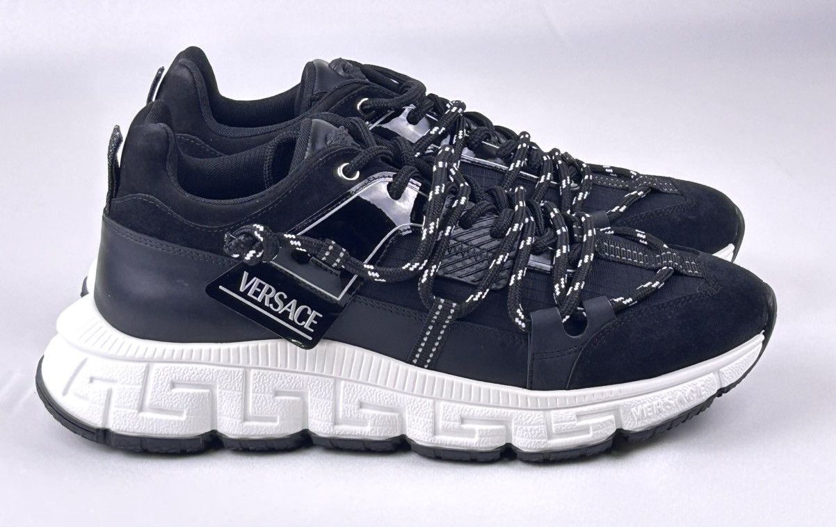 Versace Versace Trigreca Sneakers EU44/US11 Black Suede Italy Size US 11 / EU 44 - 1 Thumbnail