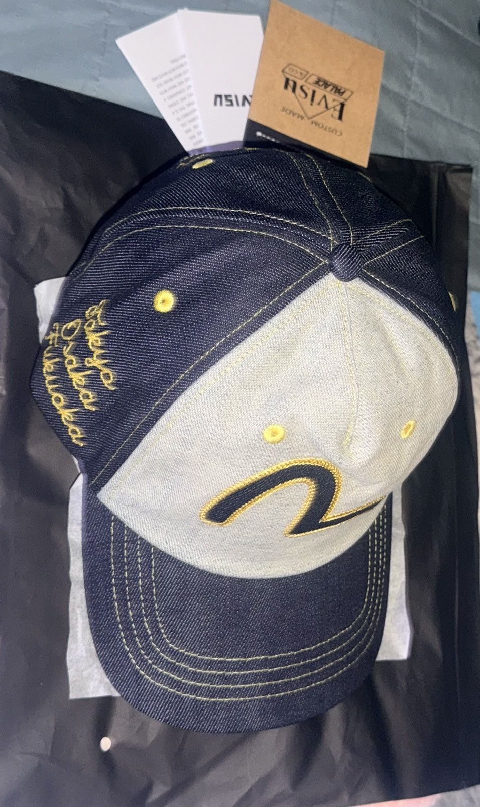 Evisu × Palace EVISU x PALACE Pocket Bucket Hat | Grailed