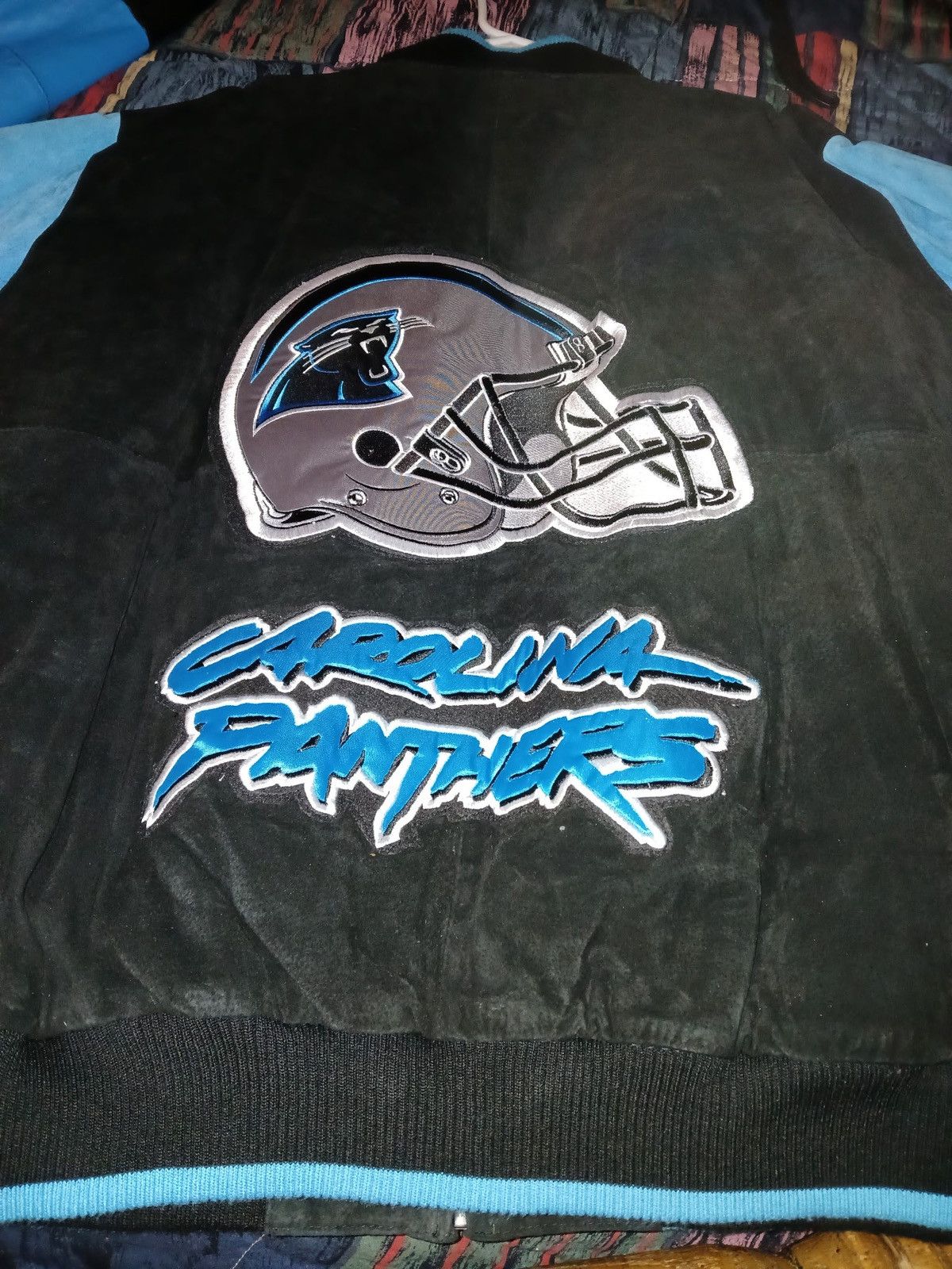 NFL Vintage Suede NFL Carolina Panthers Varsity Jacket Size US XL / EU 56 / 4 - 5 Thumbnail