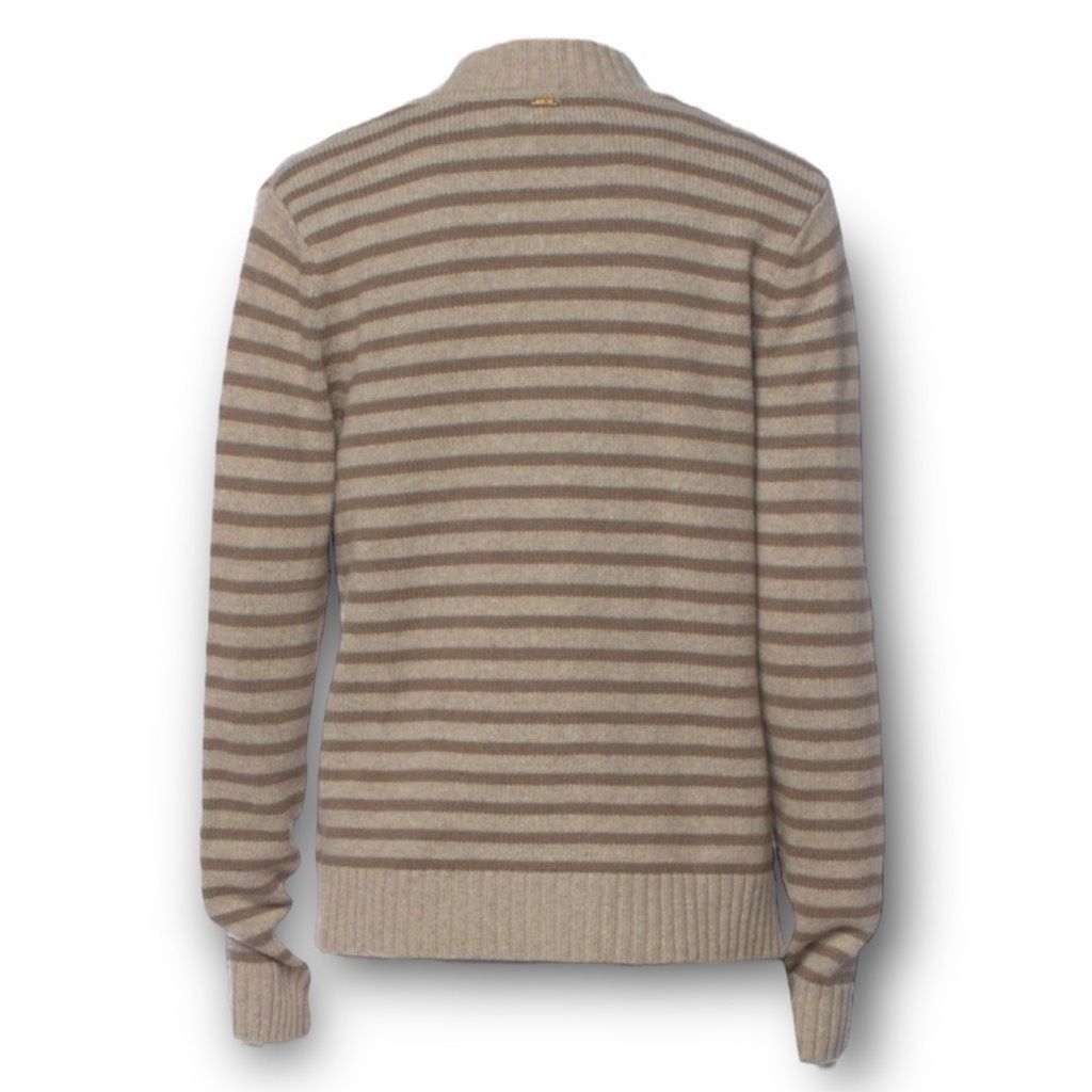 St. John St. John Striped Cardigan Sweater in Dark Alabaster & Light Size S / US 4 / IT 40 - 15 Thumbnail