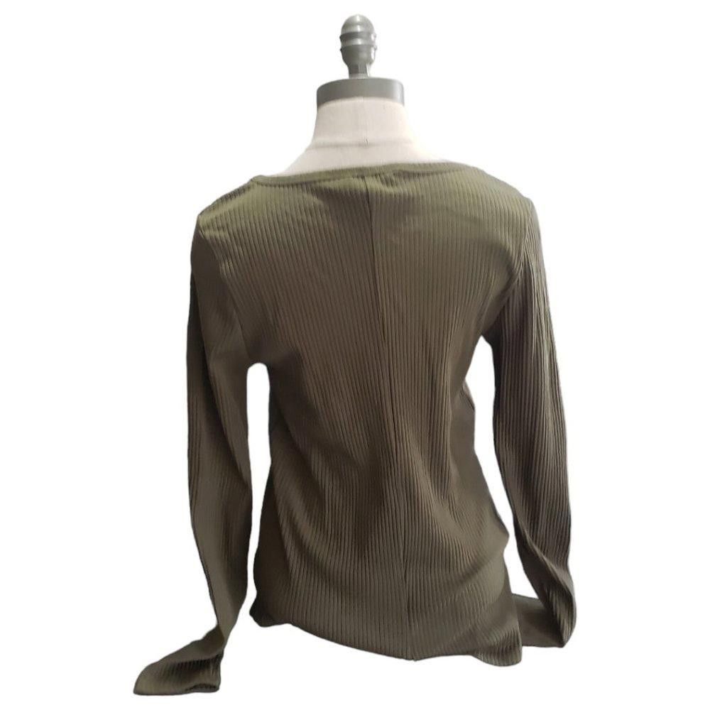 Designer CT896 Culture Code Ribbed Long Sleeve Fitted Blouse L & XL Size L / US 10 / IT 46 - 3 Thumbnail