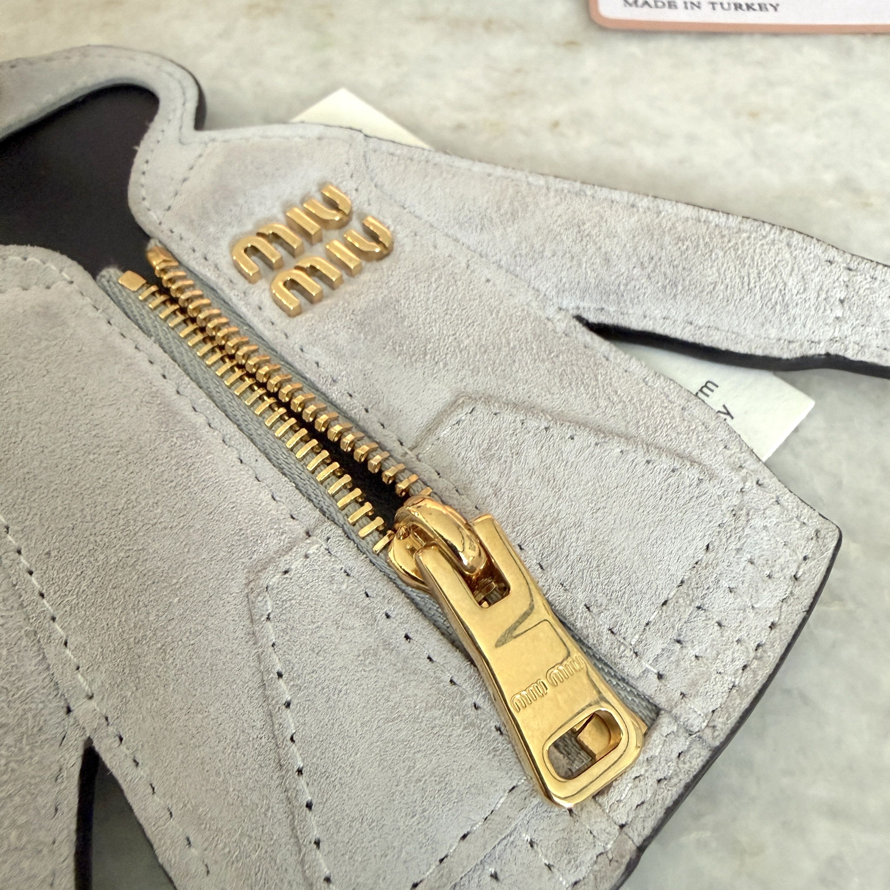 Miu Miu Miu Miu Trick 5TL530 Gray Leather MIU HOODIE Charm Keychain Size ONE SIZE - 7 Thumbnail