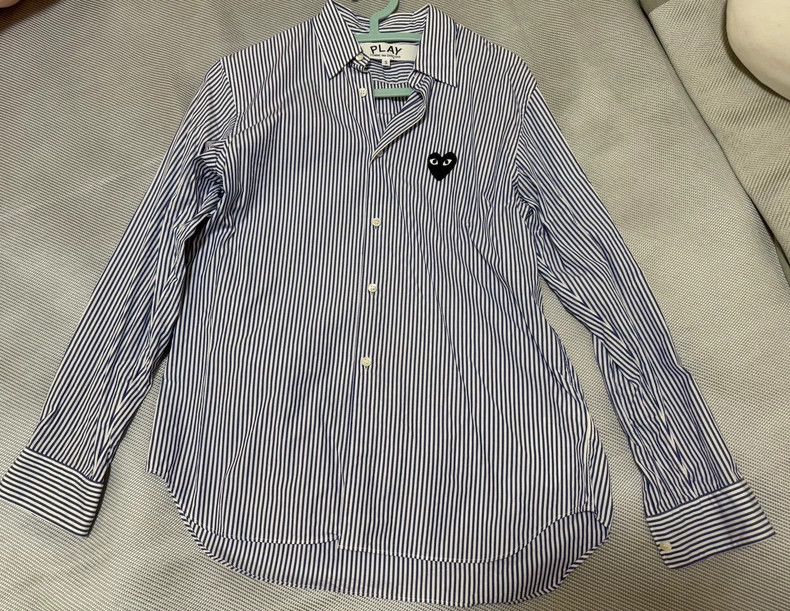 Other Comme Des Garcons Blue and white striped shirt Size US S / EU 44-46 / 1 - 1 Thumbnail