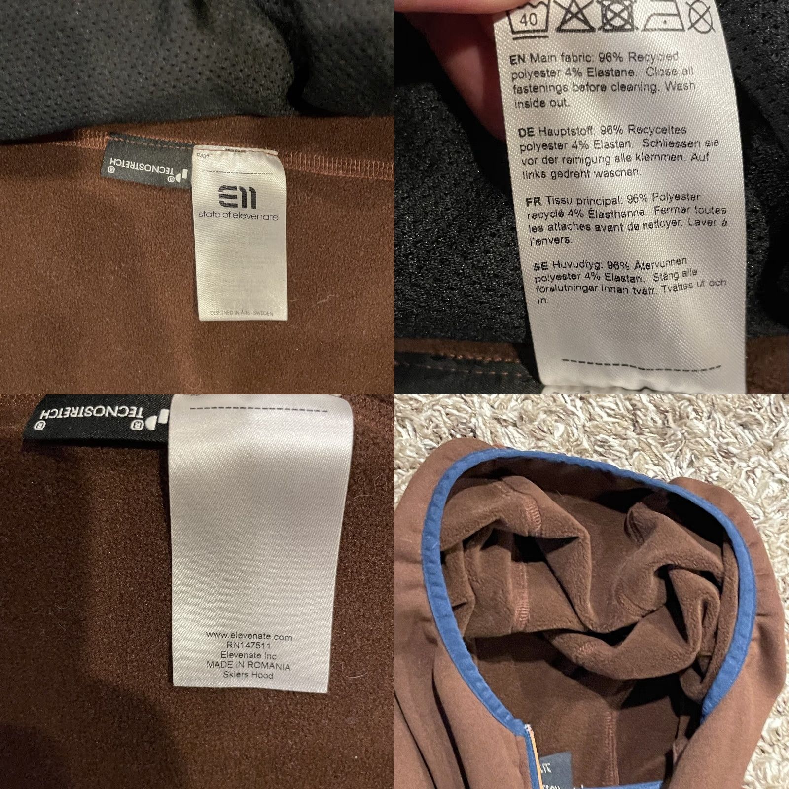 Vintage State of Elevenate Skiers Fleece Hood Jacket Men’s L Brown Fullzip Ell E11 Ell Size US L / EU 52-54 / 3 - 8 Thumbnail