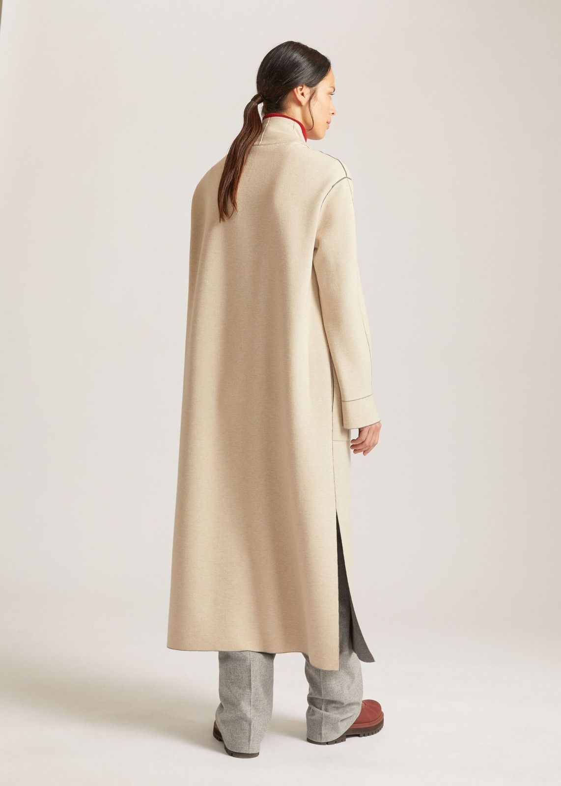 Loro Piana o1srvl11e0824 Burford Cashmere Coat in Ivory Size XS / US 0-2 / IT 36-38 - 4 Thumbnail