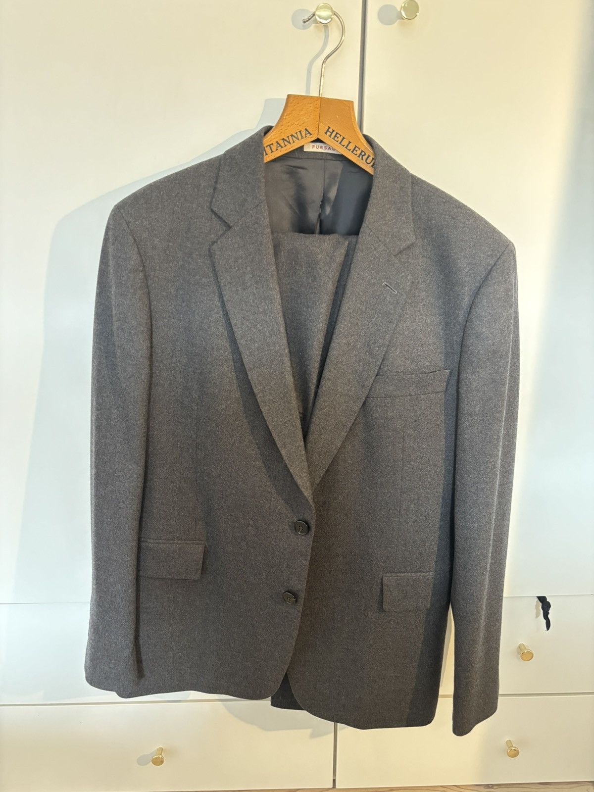 De Fursac Grey flannel suit - De Fursac Size 44R - 1 Thumbnail