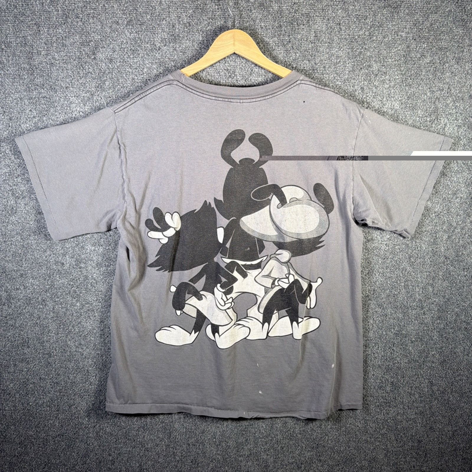 Warner Bros Vintage Animaniacs Shirt Mens XL Gray 90s Cartoon Faded Size US XL / EU 56 / 4 - 5 Thumbnail