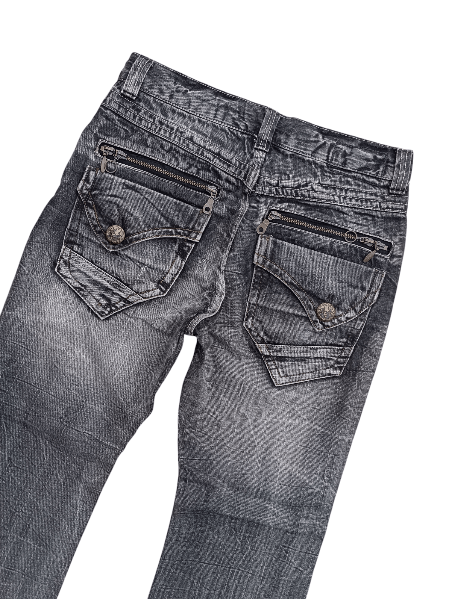 Japanese Brand FLARED 🔥 BLOW BY BLUE DISTRESSED WHISKERS FADED JEANS Size US 31 - 12 Thumbnail