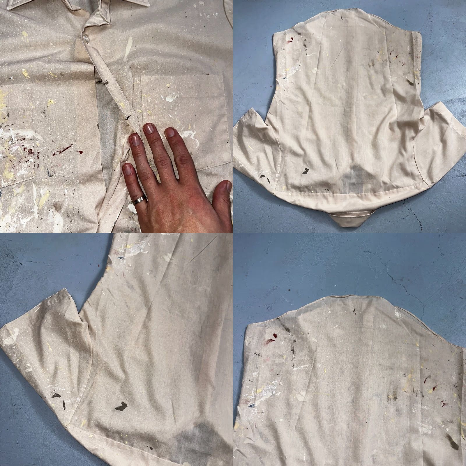 Sears VTG Sears Camp Shirt Short Sleeve 16 Yellow Cotton Blend Polyester Button-Up 60s 70s Mens Size US L / EU 52-54 / 3 - 9 Thumbnail