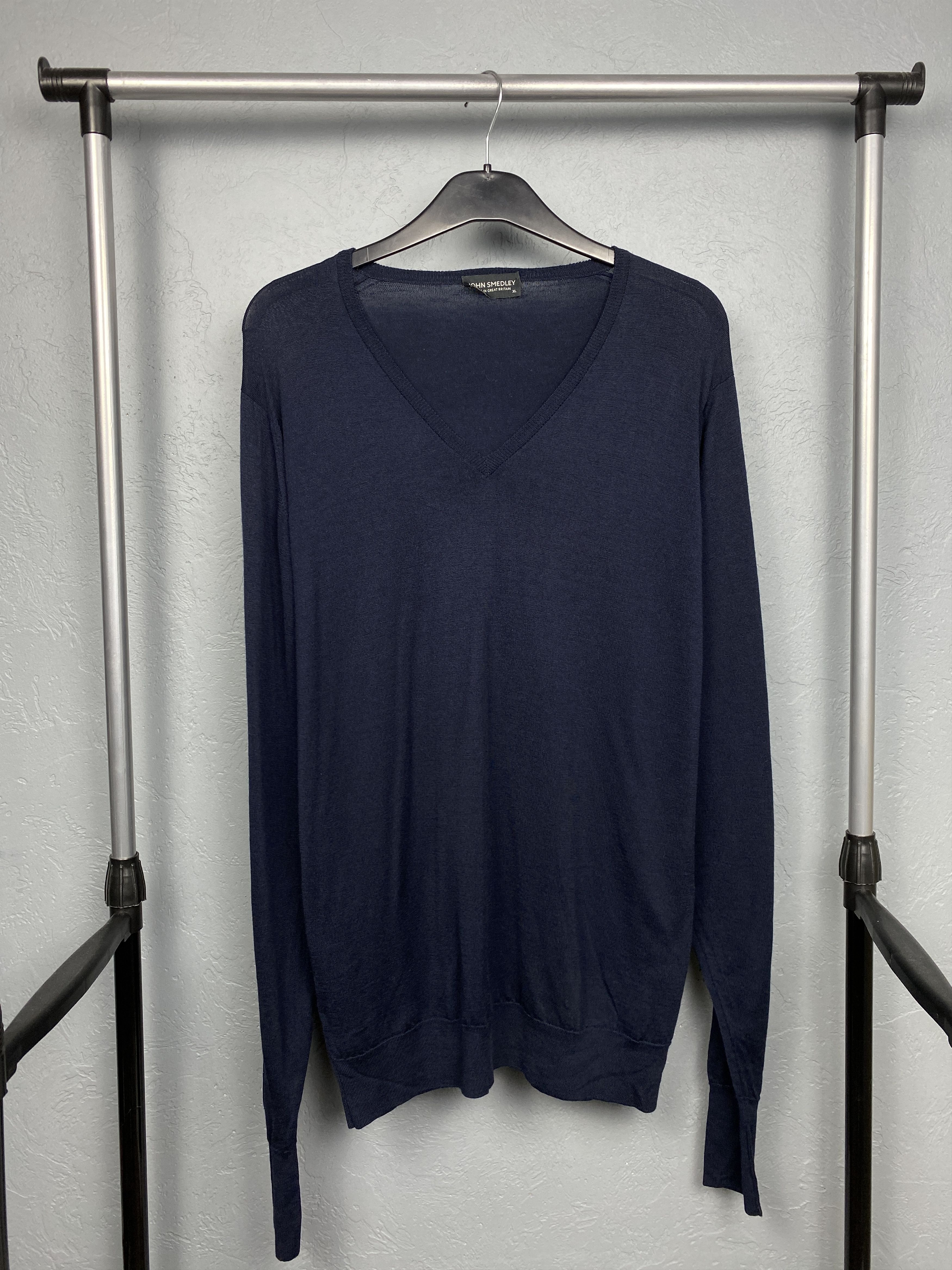 John Smedley John Smedley Vintage Mens Wool Knit V-neck Sweater Size US XL / EU 56 / 4 - 1 Thumbnail