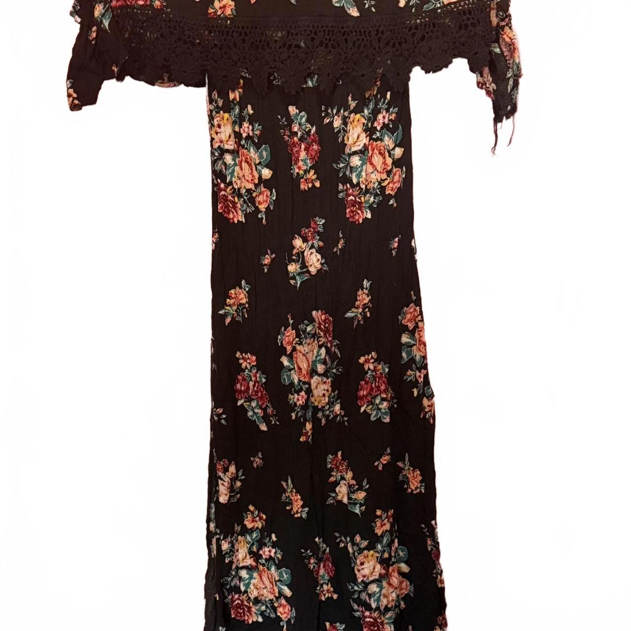 Designer Boho Floral Off-Shoulder Midi Dress Size XS / US 0-2 / IT 36-38 - 1 Thumbnail