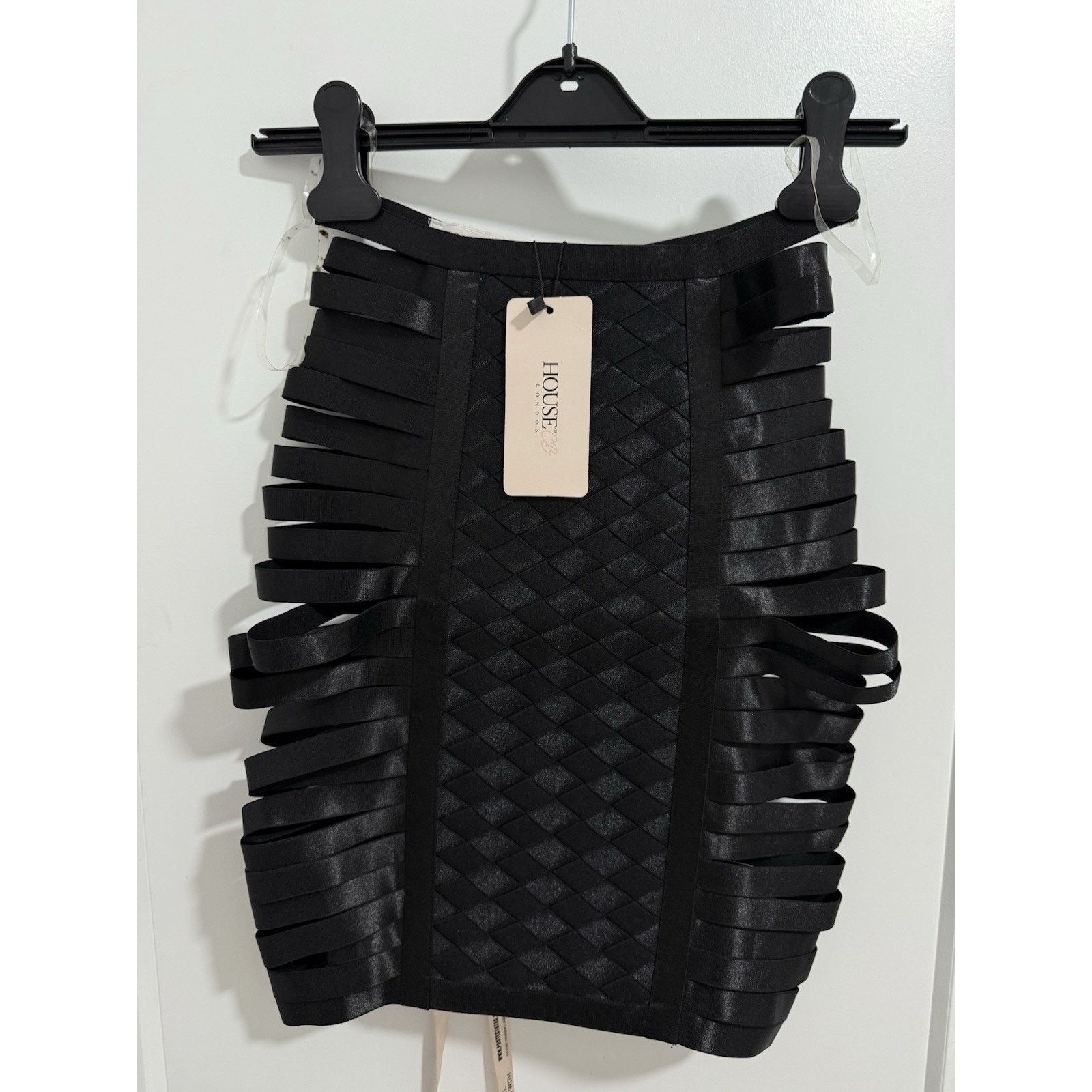 House of CB House of CB Mateia Black Bandage Woven Mini Skirt XS NWT Size 26" / US 2 / IT 38 - 1 Thumbnail