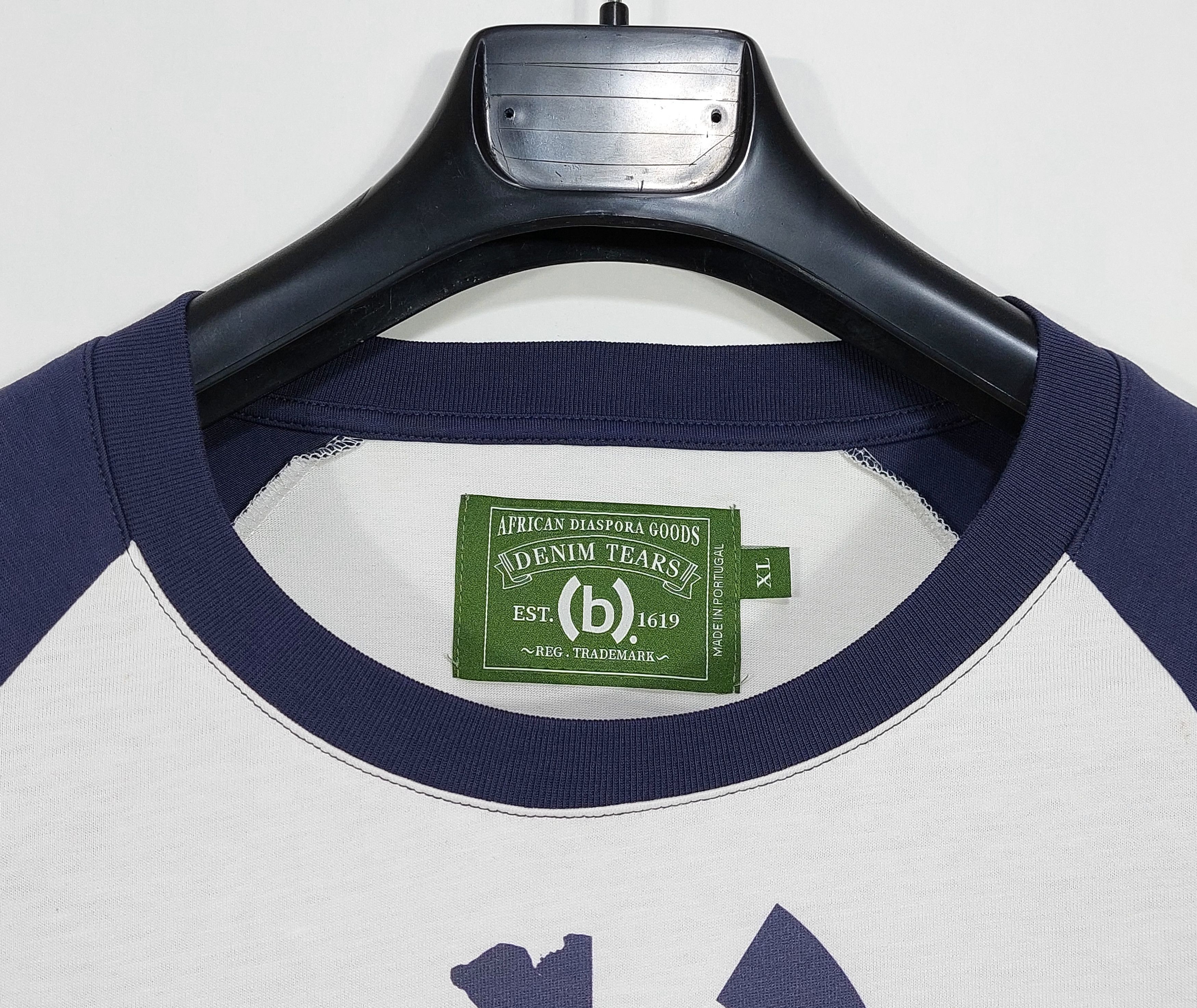 (B).Stroy × DENIM TEARS print baseball LS tshirt - white XL Size US XL / EU 56 / 4 - 2 Thumbnail