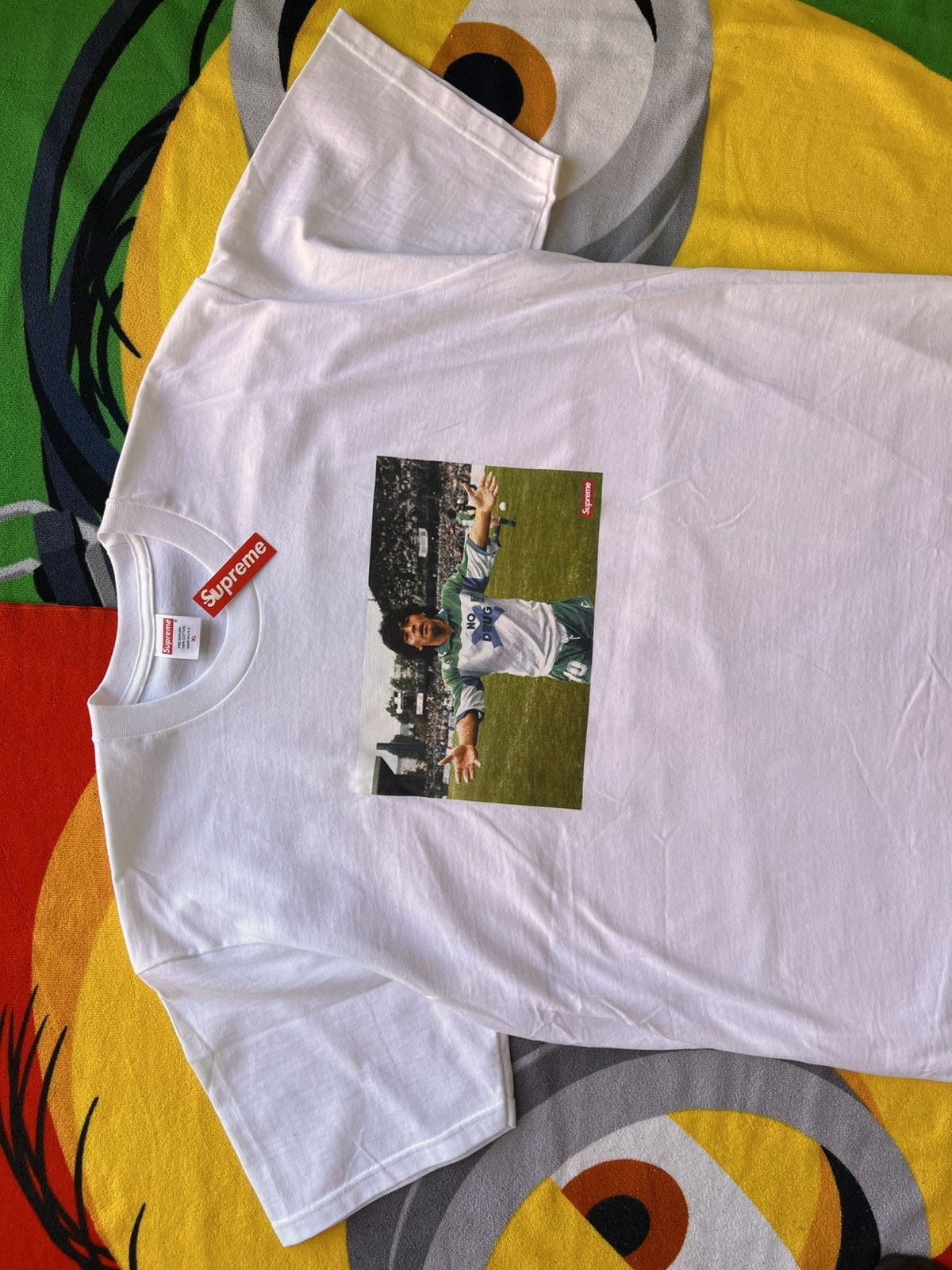 Supreme XL Supreme Maradona Tee white T-shirt football diego drugs Size US XL / EU 56 / 4 - 18 Thumbnail