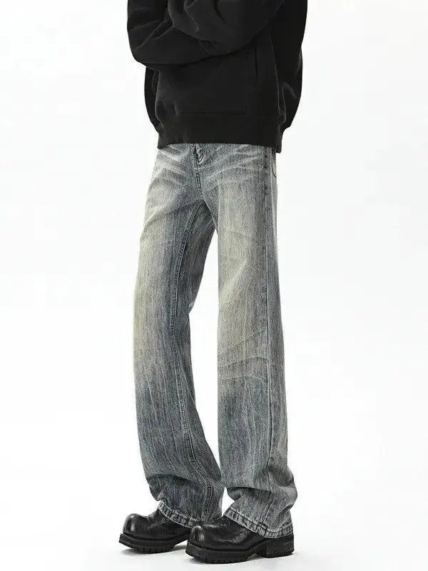 Japanese Brand Retro loose straight leg high street jeans Size US 30 / EU 46 - 2 Thumbnail