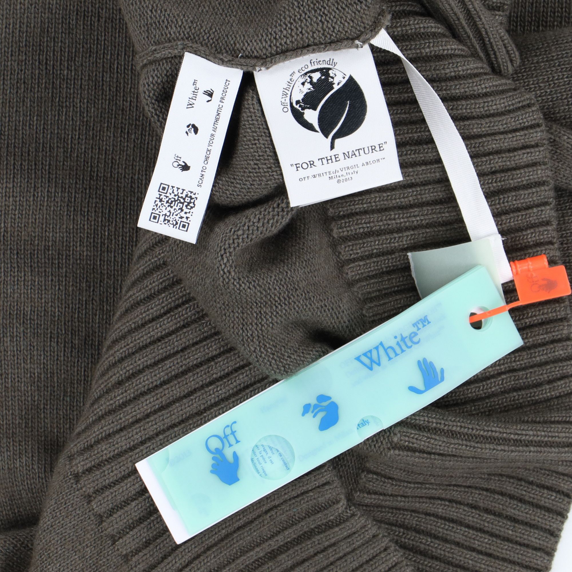 Off-White Green Embroidered Crewneck Knitted Sweater Size US M / EU 48-50 / 2 - 9 Thumbnail