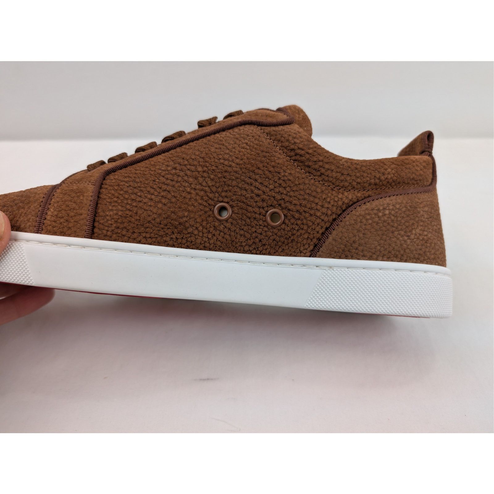 Christian Louboutin o1rshd1 Louis Junior Orlato Flat Shoe Sneakers Brown/White Size US 10 / EU 43 - 15 Thumbnail