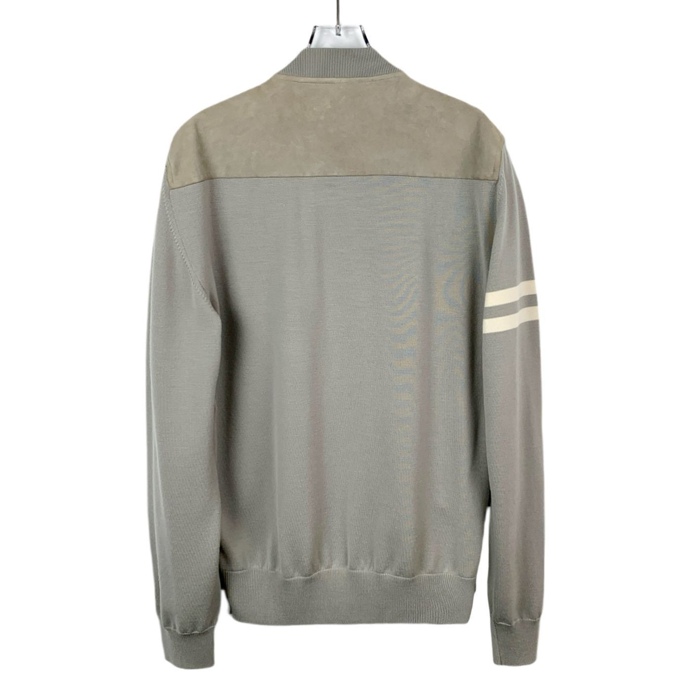 Hermes Hermès Grey Suede & Wool Baseball Jacket L Made In Italy Size US L / EU 52-54 / 3 - 8 Thumbnail
