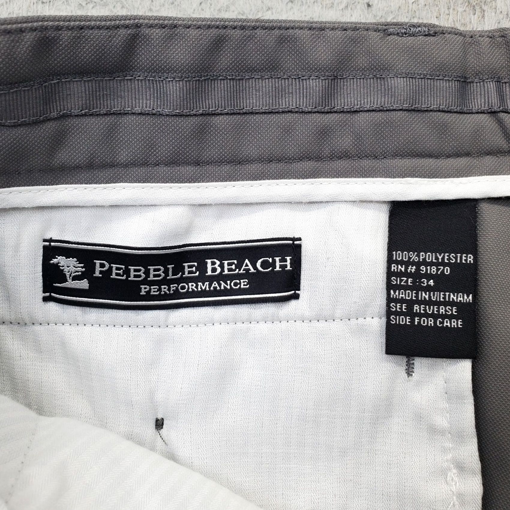 Vintage Pebble Beach Golf Performance Shorts Mens 34 Gray Slash Pockets Flat Front Chino Casual Outdoor Mens Size US 34 / EU 50 - 6 Thumbnail