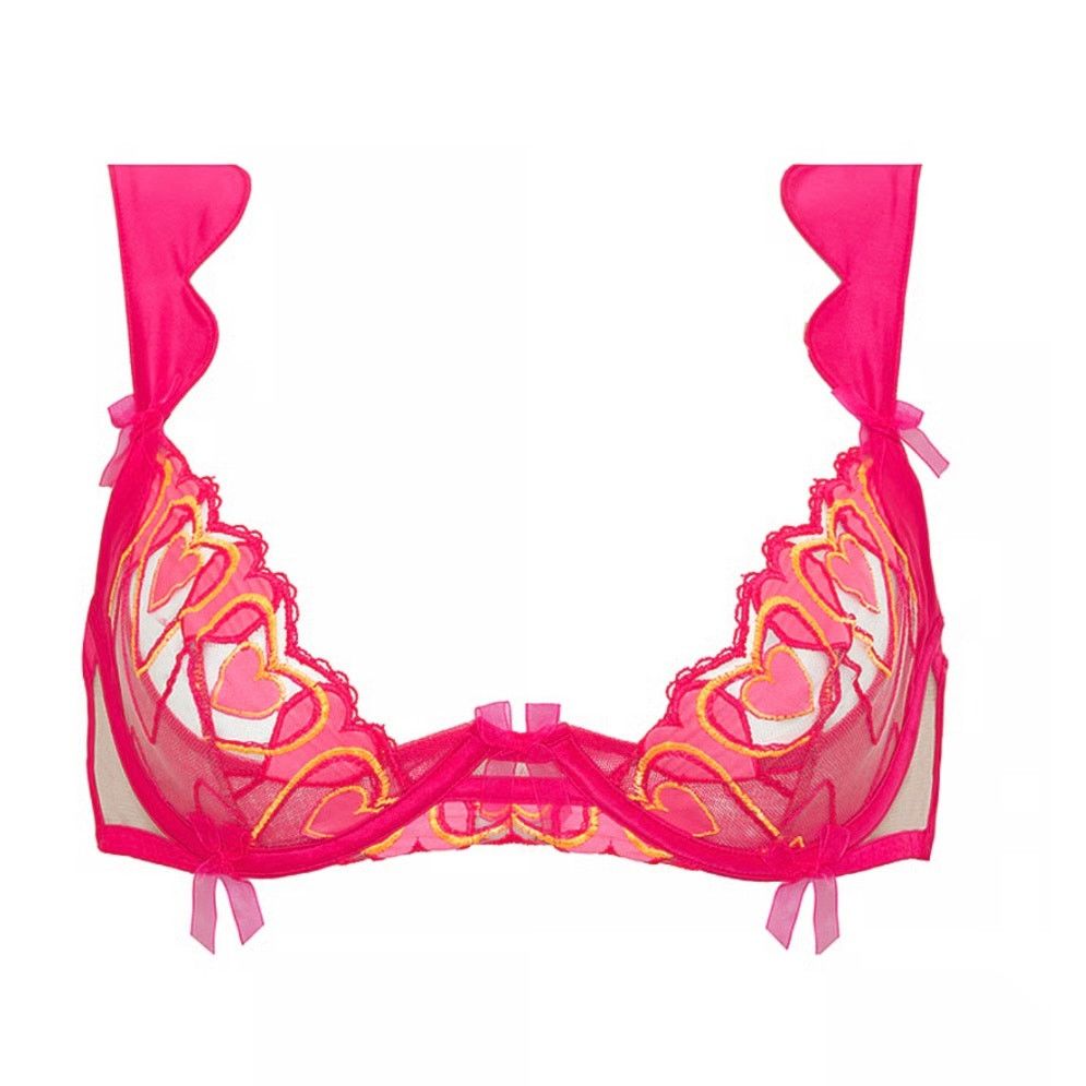 For Love & Lemons FOR LOVE & LEMONS Graphic Hearts Bra pink size 32DD SDD C0 Size ONE SIZE - 2 Thumbnail
