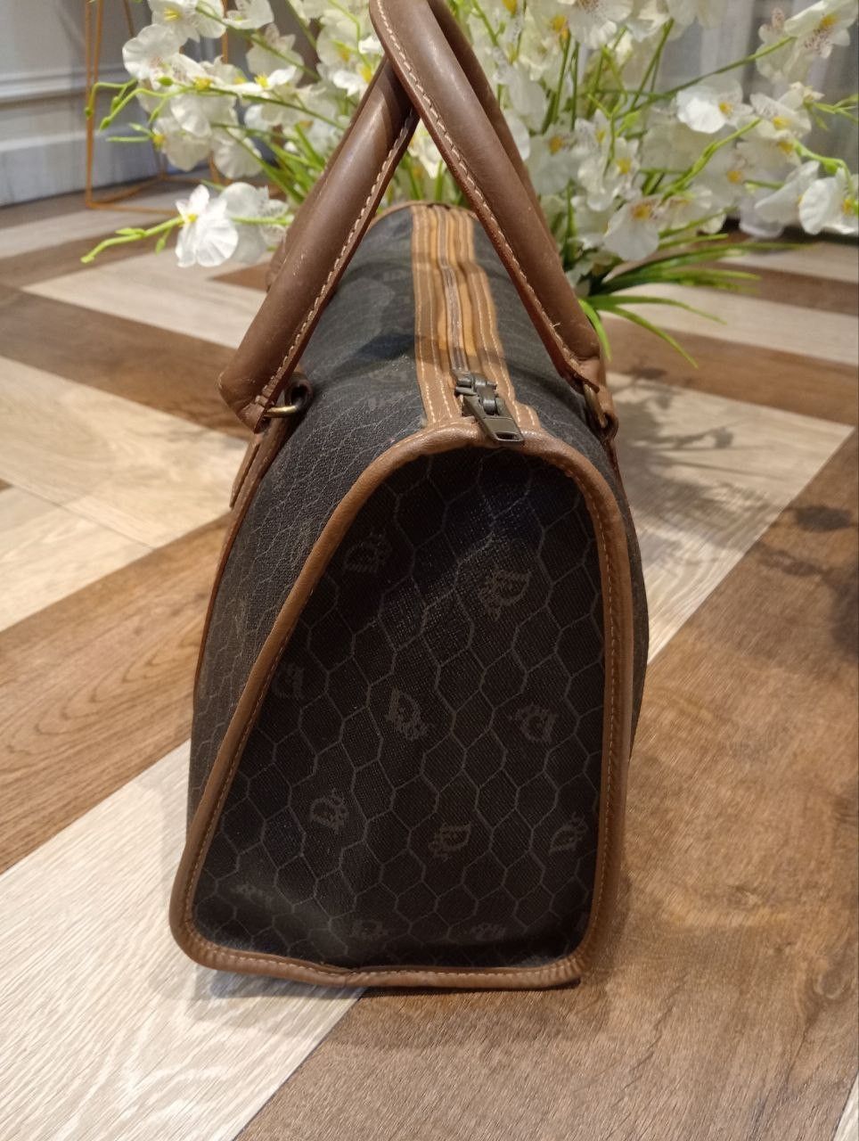 Dior VINTAGE CHRISTIAN DIOR BOSTON HANDBAG HONEYCOMB PATTERN Size ONE SIZE - 7 Thumbnail