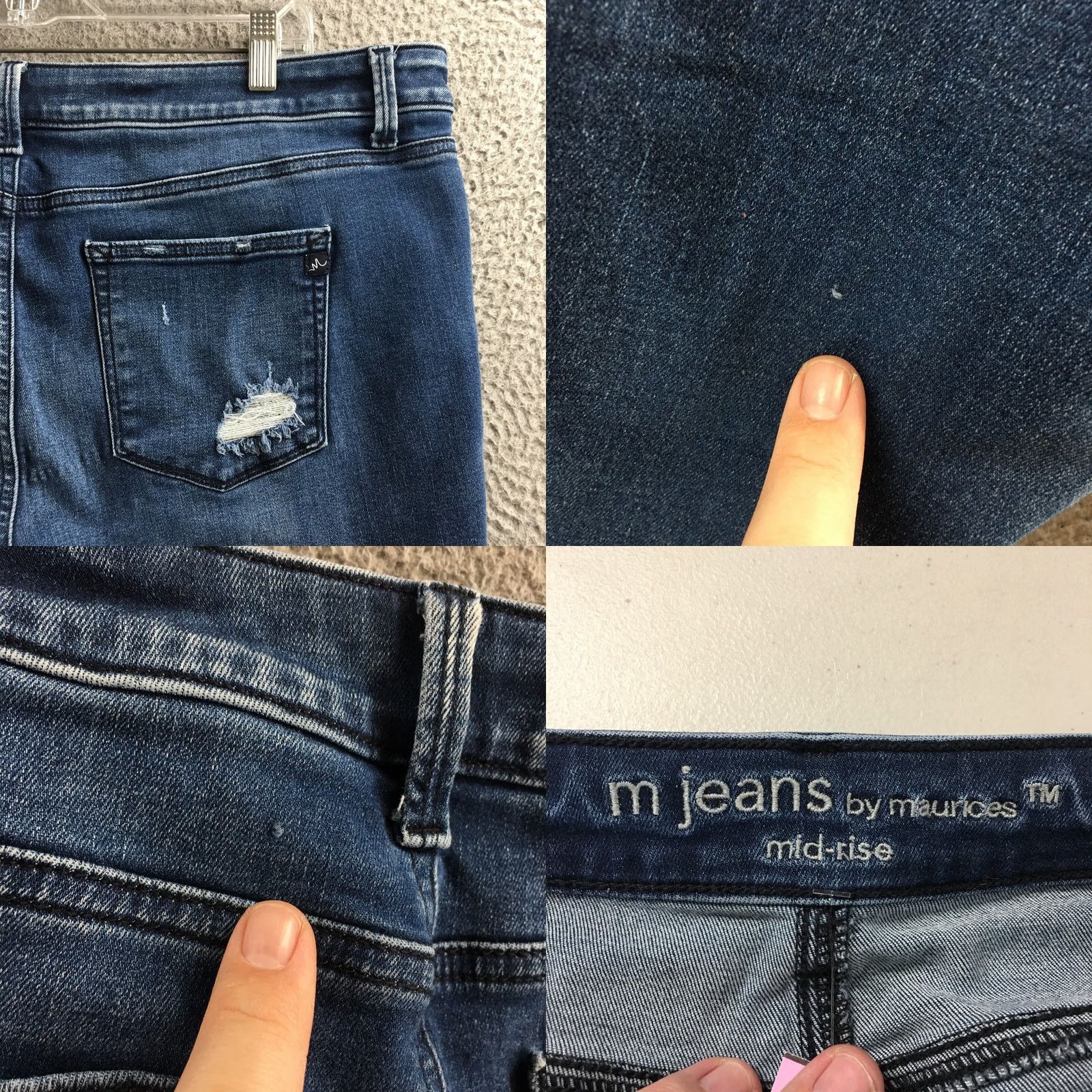 Vintage M Jeans by Maurices Cropped Jeans Womens 2XL Blue Denim Zip Slim Regular Modern Classic Size 40" / US 18 - 10 Thumbnail