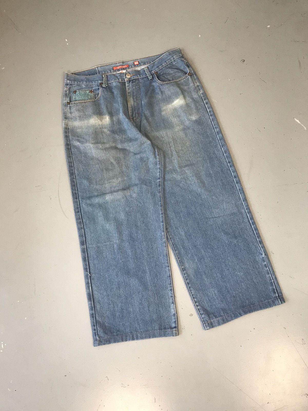 Christian Audigier × Ed Hardy × Vintage Vintage 90s Edhardy Japanese snake 🐍 embroidered denim Size US 37 - 3 Thumbnail