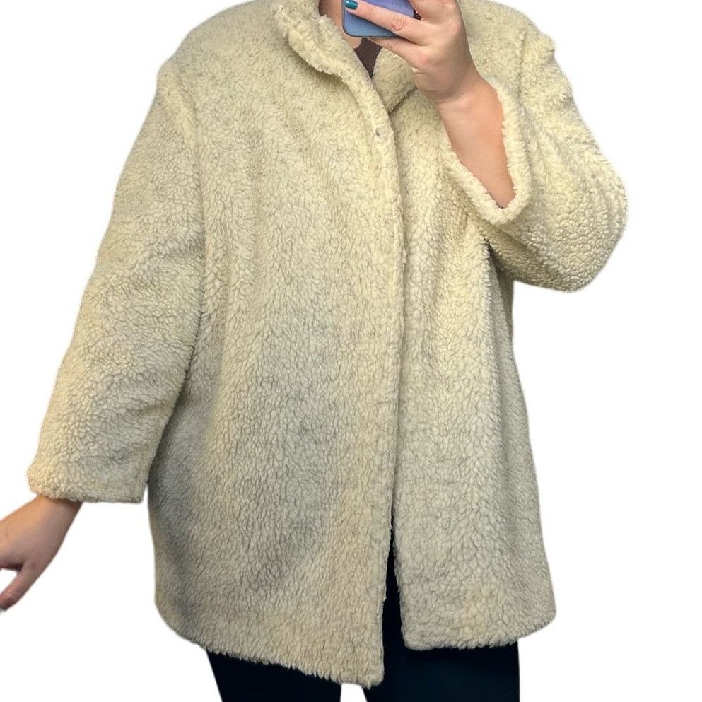 Vintage Vintage Faux Fur Sherpa Teddy Jacket Cream Handmade Mob Wife Size XL / US 12-14 / IT 48-50 - 4 Thumbnail
