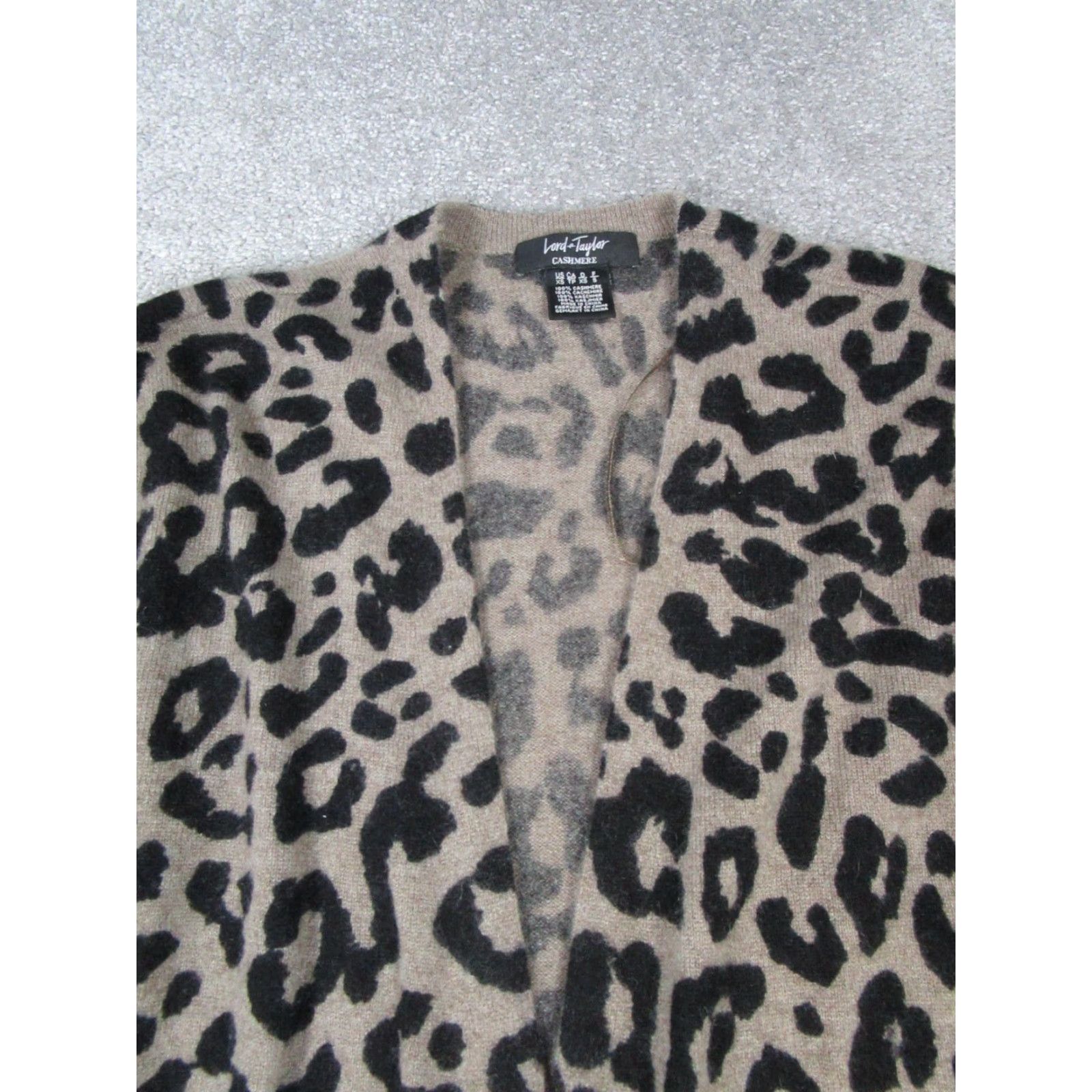 Lord & Taylor VINTAGE Lord & Taylor Sweater Womens XS Brown Black Cashmere Knit Open Front Cardigan Size XS / US 0-2 / IT 36-38 - 2 Thumbnail