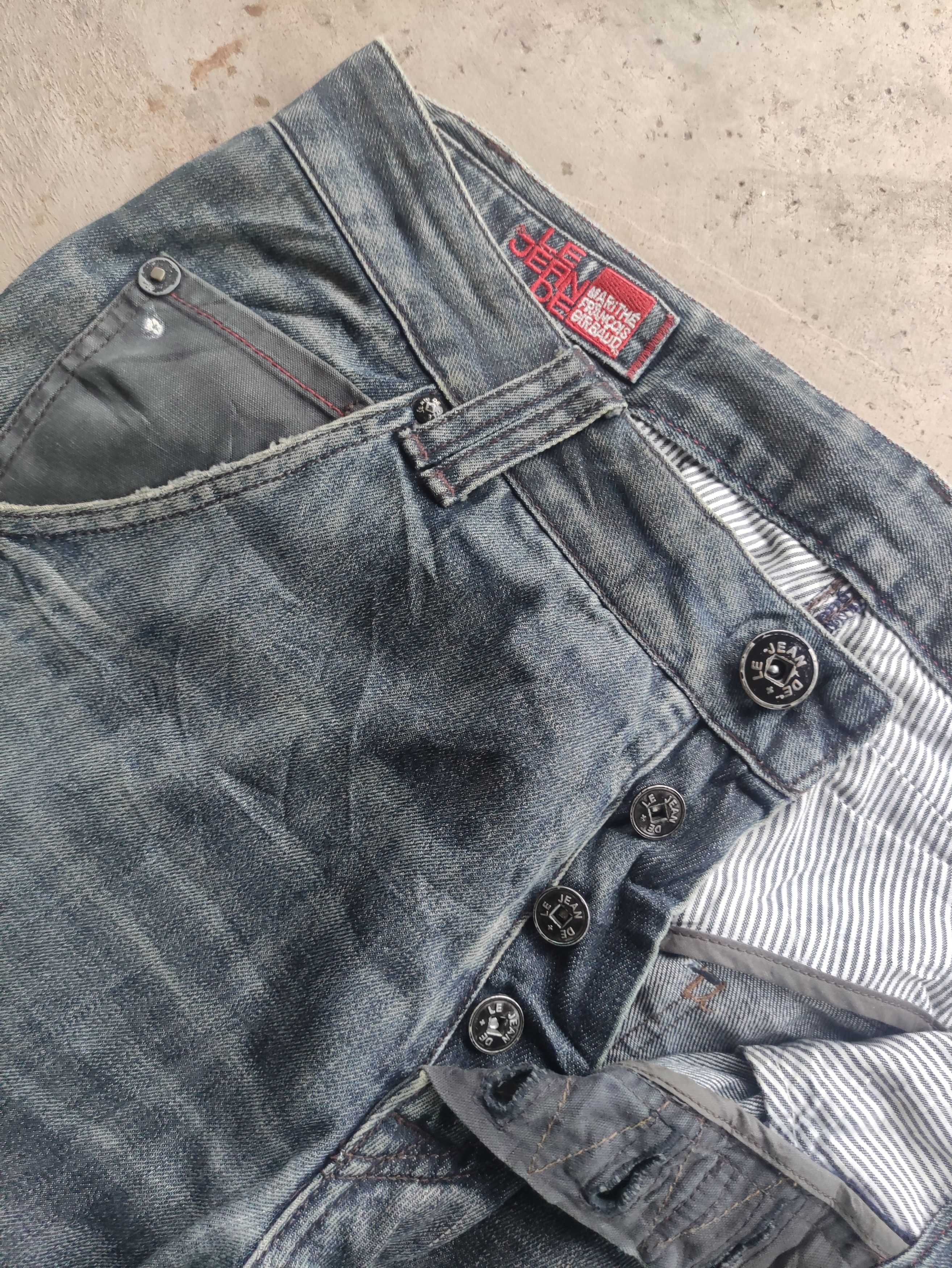 Japanese Brand Vintage Japanese Button Denim Distressed Faded Pants W36 Size US 36 / EU 52 - 6 Thumbnail