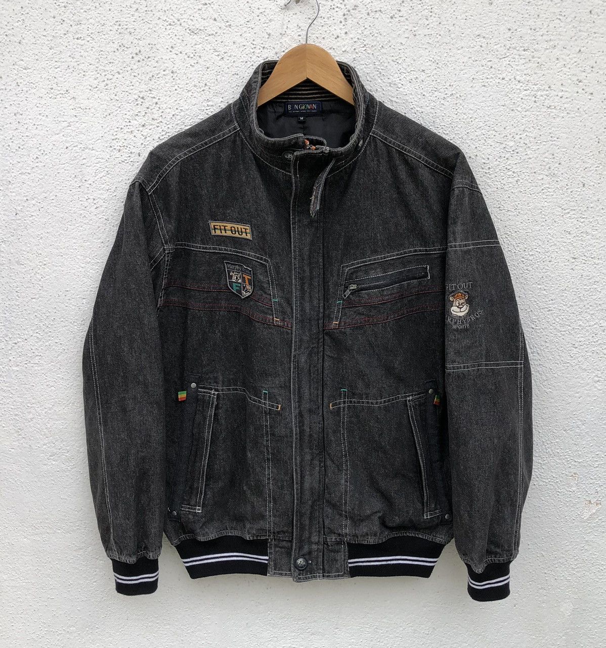 Vintage Vintage BON GIOVANE Denim Zipper Bomber Jacket Size US M / EU 48-50 / 2 - 9 Thumbnail