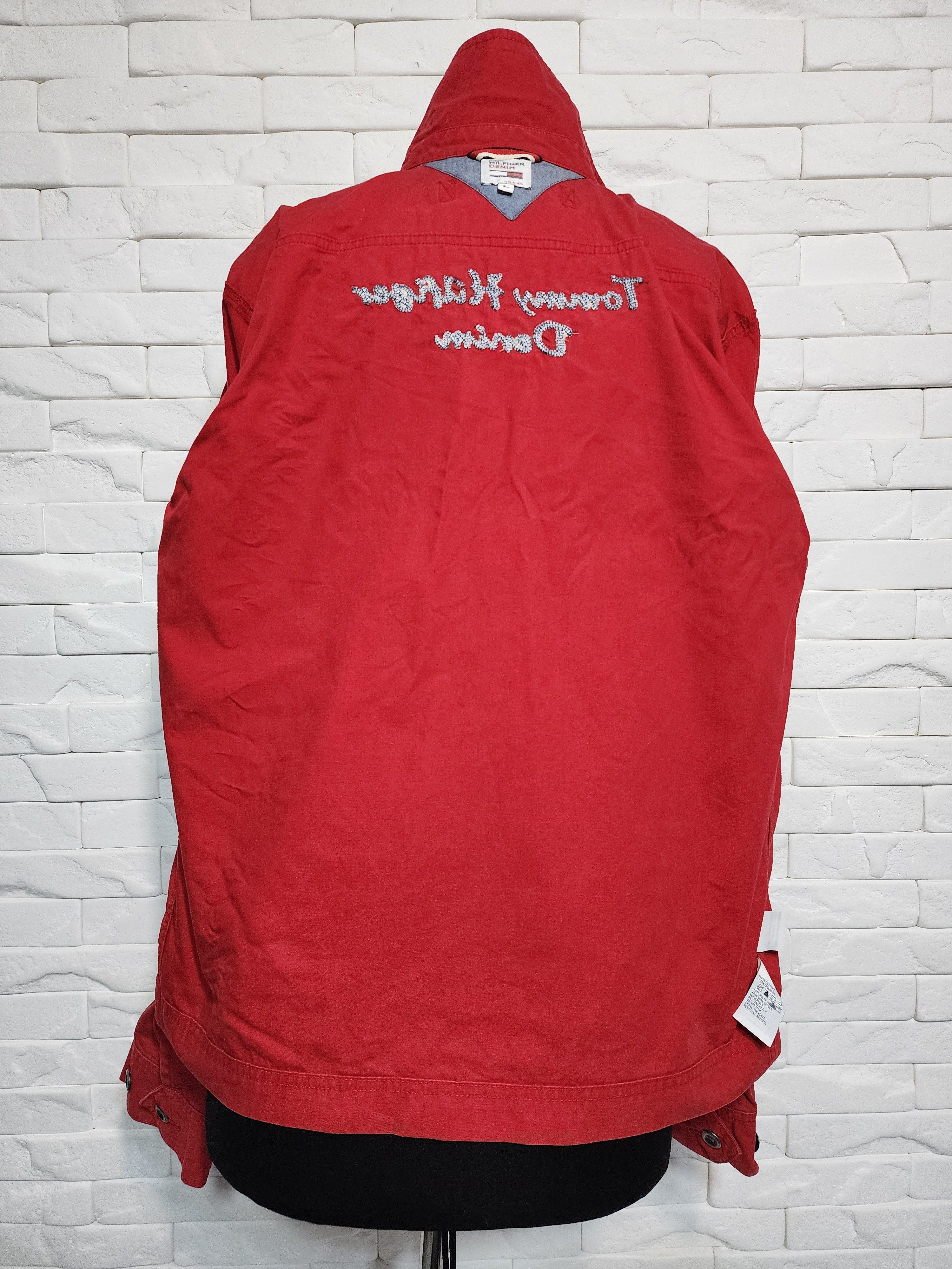 Tommy Hilfiger Red Denim Men's Jacket: Zippered Front. Size US M / EU 48-50 / 2 - 7 Thumbnail