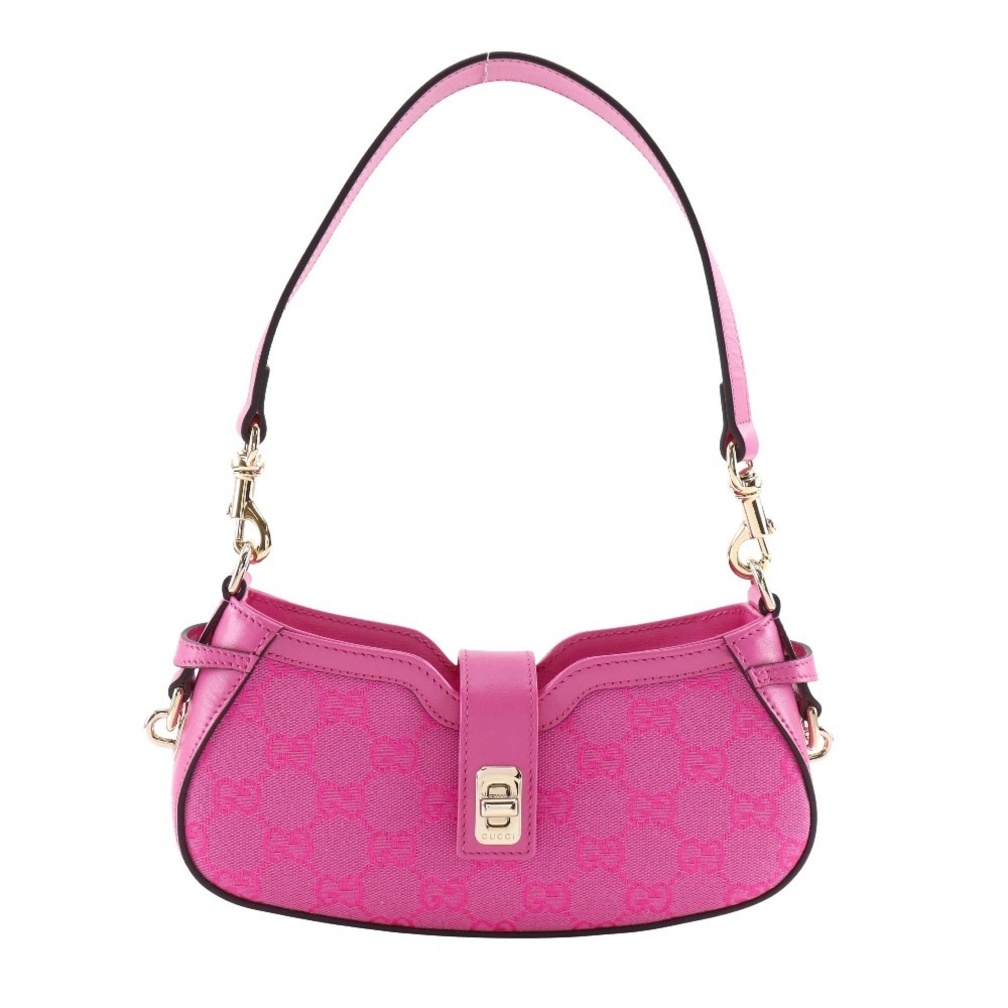 Gucci Gucci Moonside Mini Shoulder Bag 786035, GG Canvas, Pink, Zippered, Women's Size ONE SIZE - 1 Thumbnail