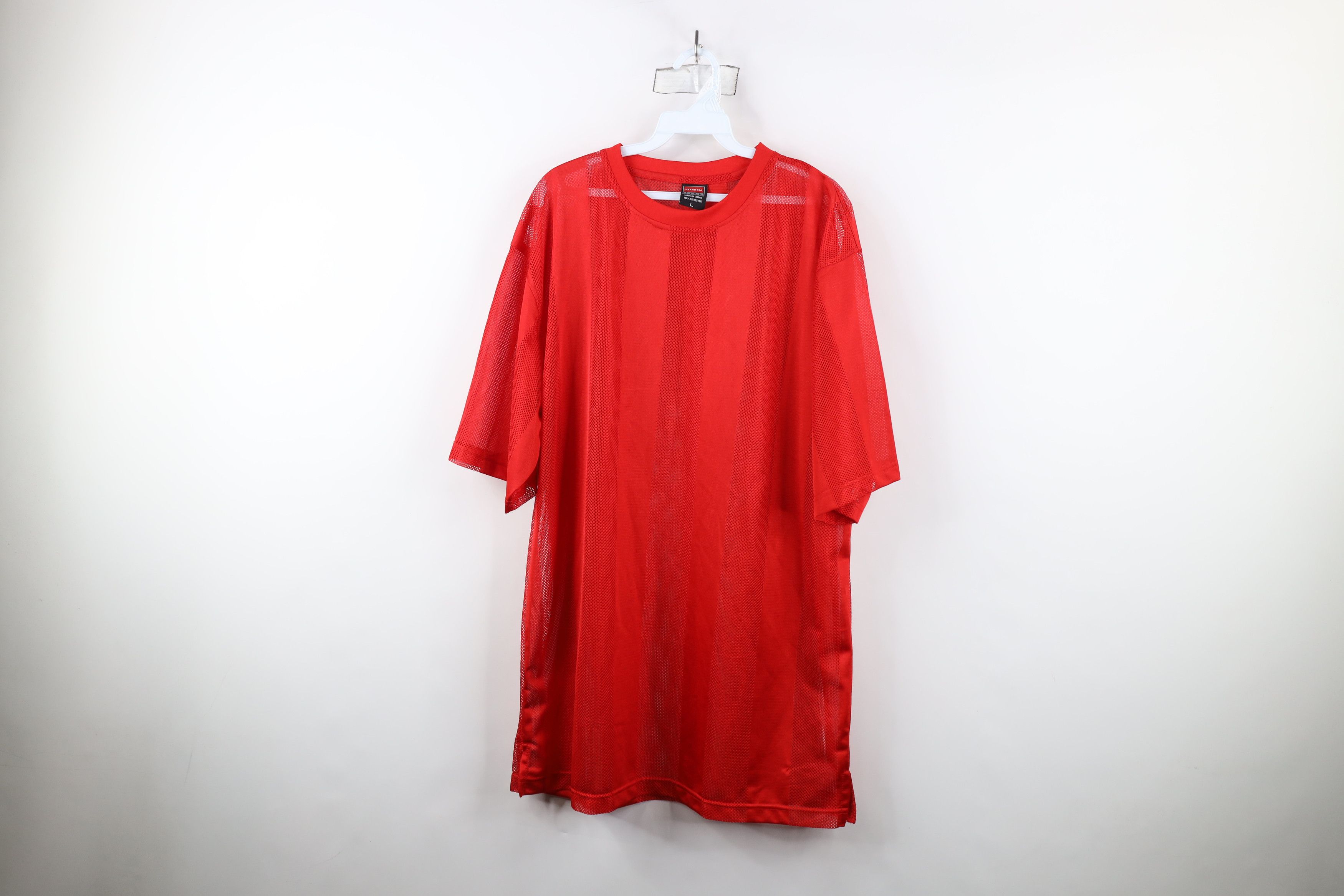 Vintage Vintage 90s Y2K Streetwear Striped Mesh Short Sleeve T-Shirt Size US L / EU 52-54 / 3 - 1 Thumbnail