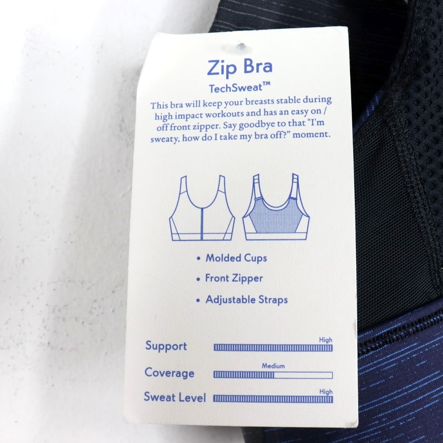 Outdoor Voices Outdoor Voices Sports Bra Womens XS Black Front Zip Medium Support Activewear Breathing Compression Stretch Nylon Blend Bra Women’s XS Sports Nike? Size ONE SIZE - 5 Thumbnail