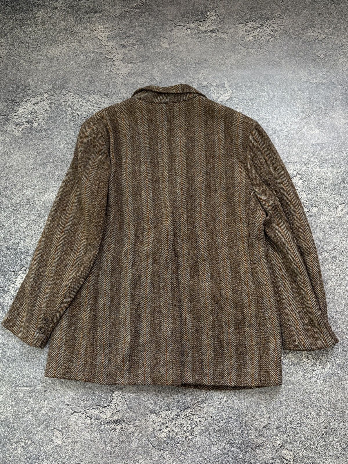 Harris Tweed Rare Vintage 60s Harris Tweed Herringbone Wool Blazer 44 Size 44R - 4 Thumbnail