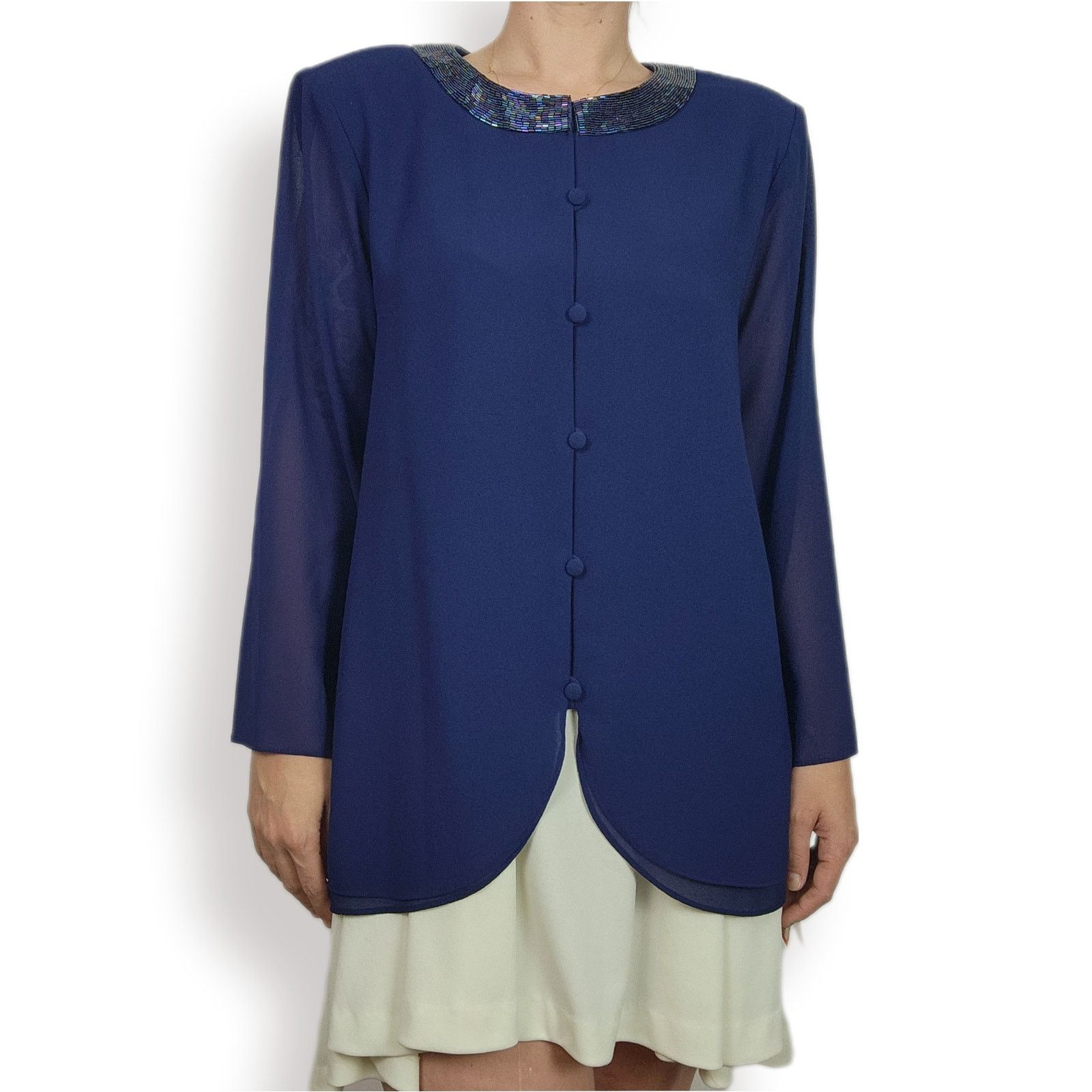 Other Patra Beaded Dressy Jacket Sheer Arms Plus Size 18 NWT Size XXL / US 16-18 / IT 52-54 - 1 Thumbnail