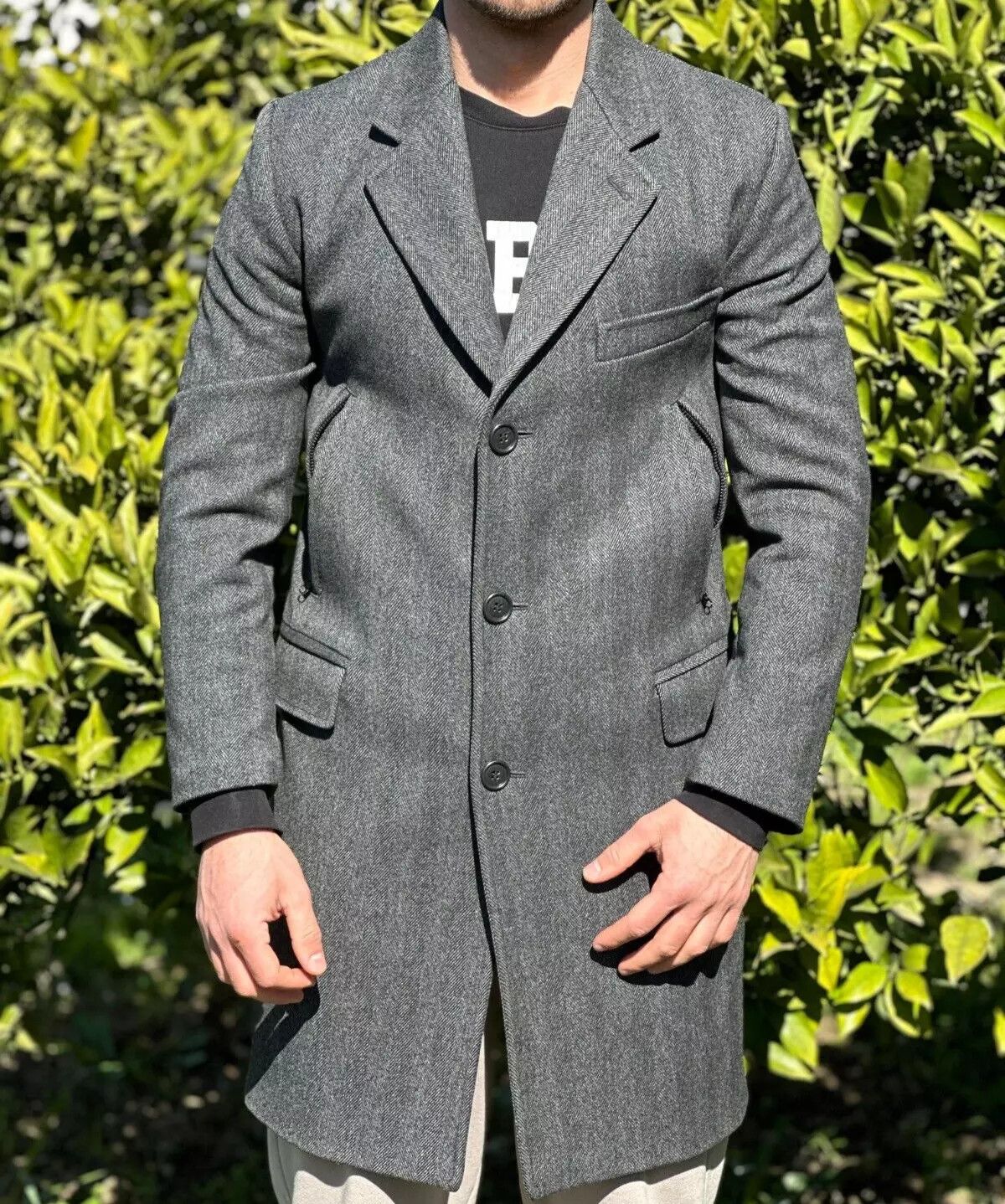 Fay Fay Trench Coat Knit Made Special Elements Size M Slim F Size US M / EU 48-50 / 2 - 5 Thumbnail