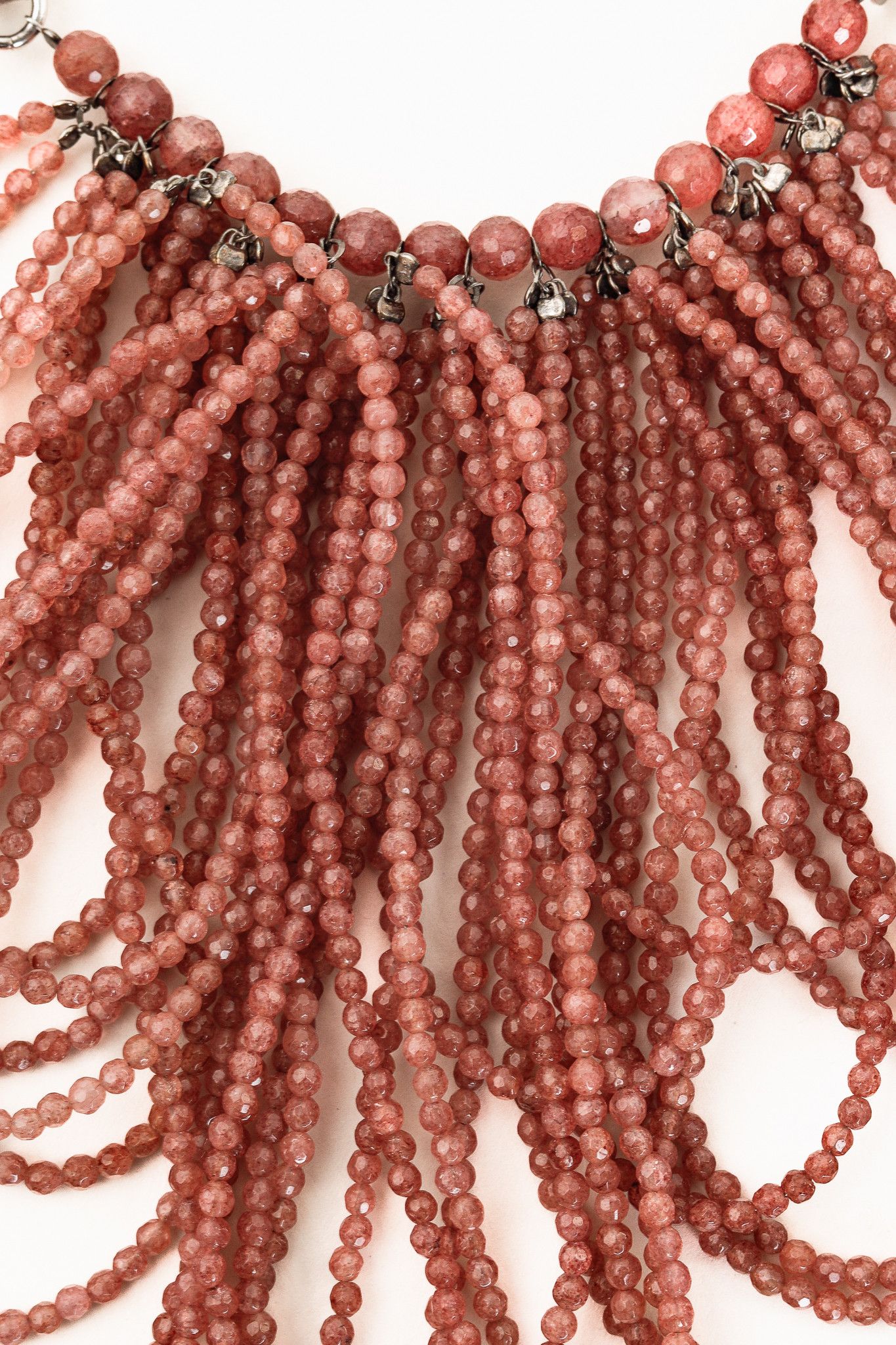 Brunello Cucinelli Brunello Cucinelli Pink-Stone & Leather Bib Necklace Size ONE SIZE - 3 Thumbnail