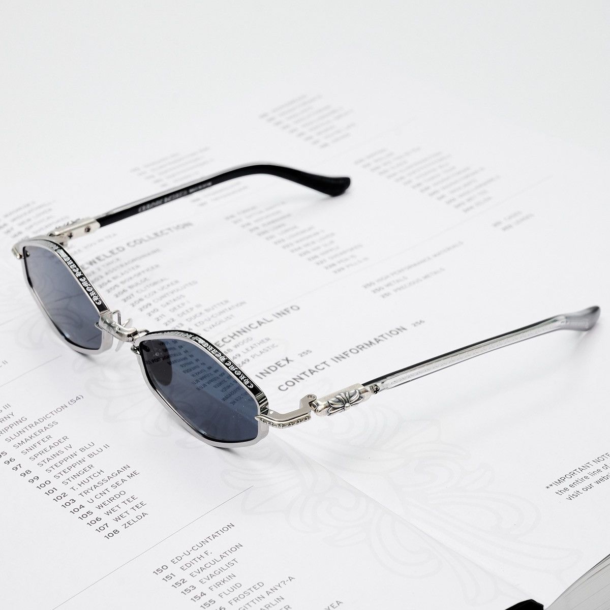 Chrome Hearts CHROME HEARTS NIP SLIP BRUSHED ALLOY/BLACK-BLACK-PLASTIC SUNGLASSES Size ONE SIZE - 2 Thumbnail