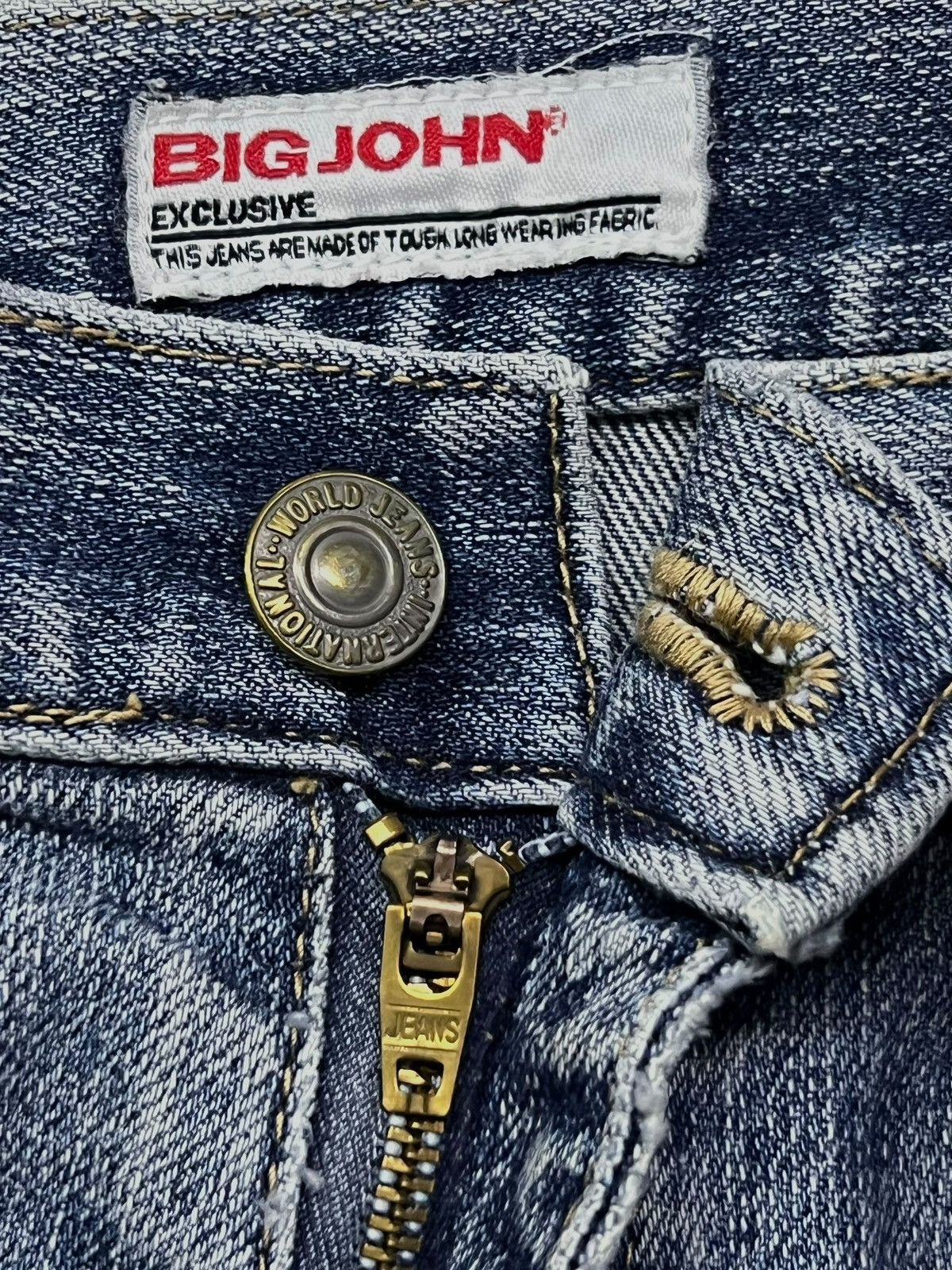 Big John Loose Vintage Big John - Faded Wash, Distressed Denim Size US 32 / EU 48 - 10 Thumbnail