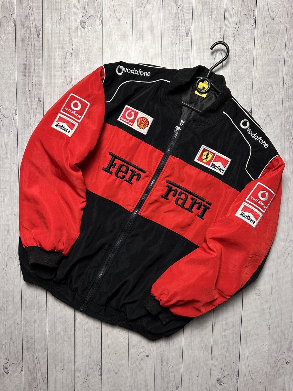 image of Ferrari Racing Jacket Big Logo Size Xxl in Black, Men's